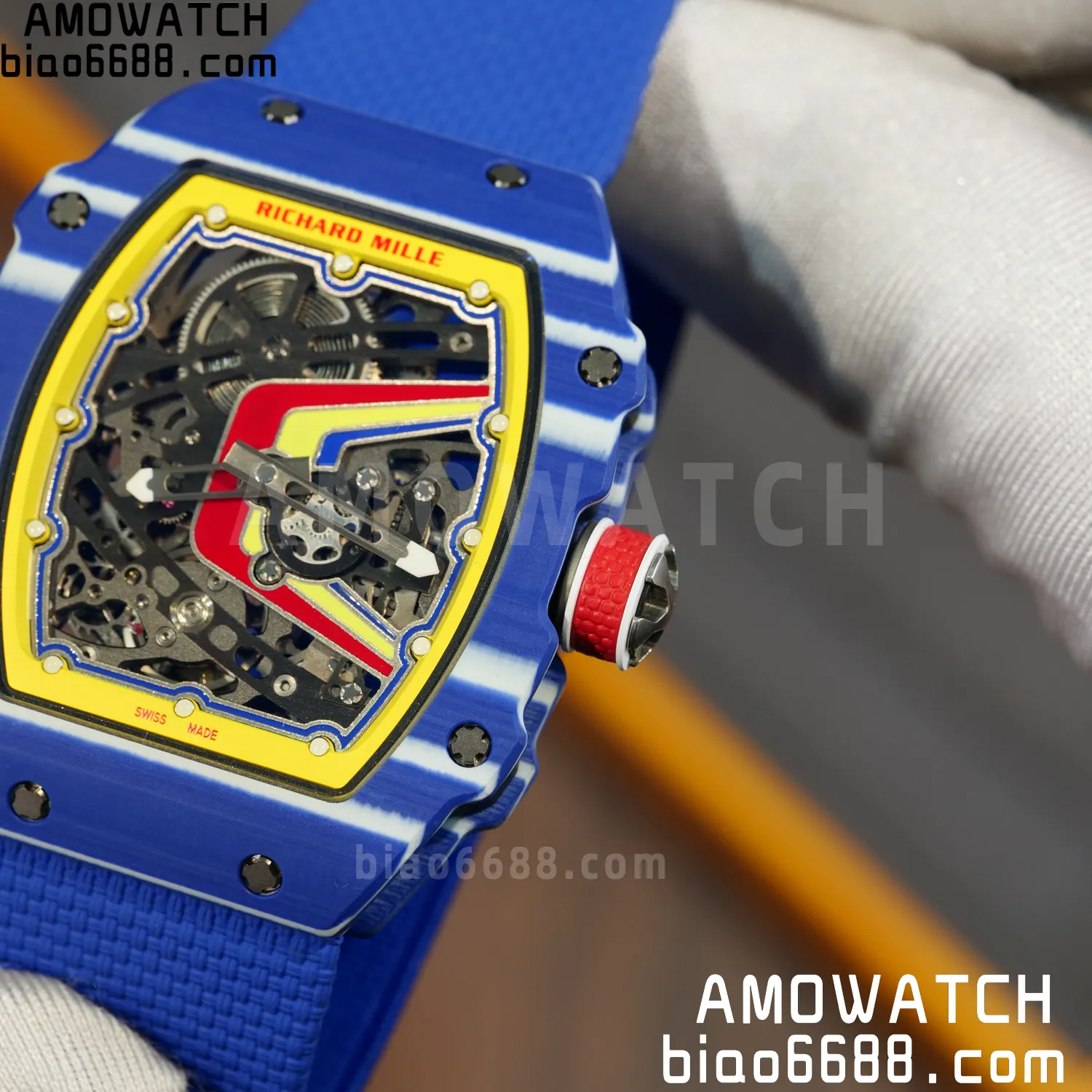 RICHARD MILLE RM67-02 Blue NTPT Best Edition Fernando Alonso Dial on Blue Nylon strap CRMA7 Clone V9 84 495f5de36f26cad AMO Watch