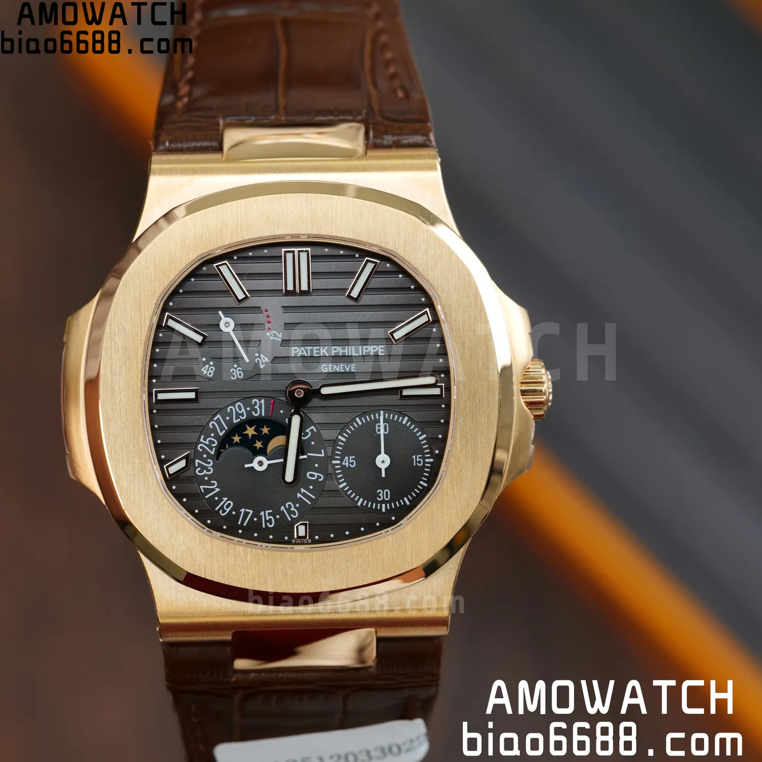 Custom Made PP Nautilus 5712 RG PPF 18K Real Rose Gold Plating 74 497fef40f24544c AMO Watch