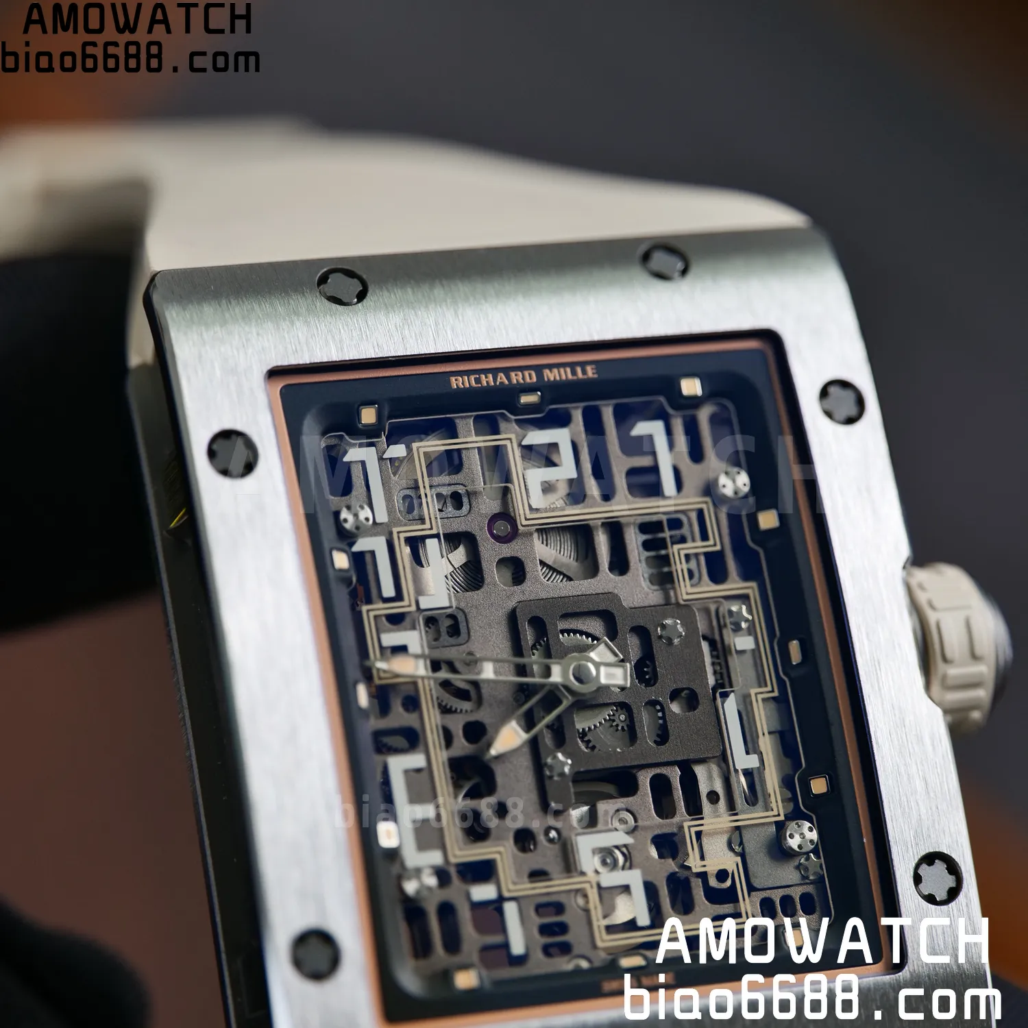 RICHARD MILLE Umi Maker's RM16-02 Titanium Skeleton Dial on Rubber strap CRMA9 Super Clone 120 49c6e879a8faaa1 AMO Watch