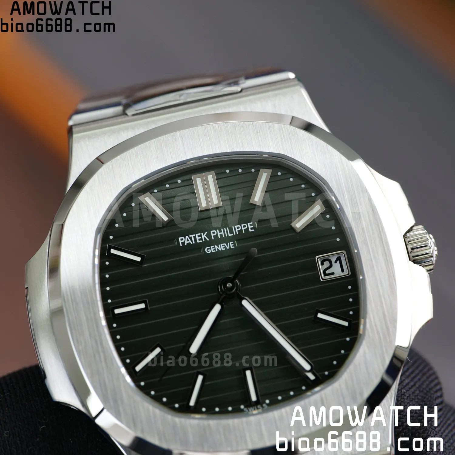 PP Nautilus 5711 DDF 1:1 Best Edition Green Dial on SS Bracelet DD330 Super Clone 80 4a4723288a33008 AMO Watch