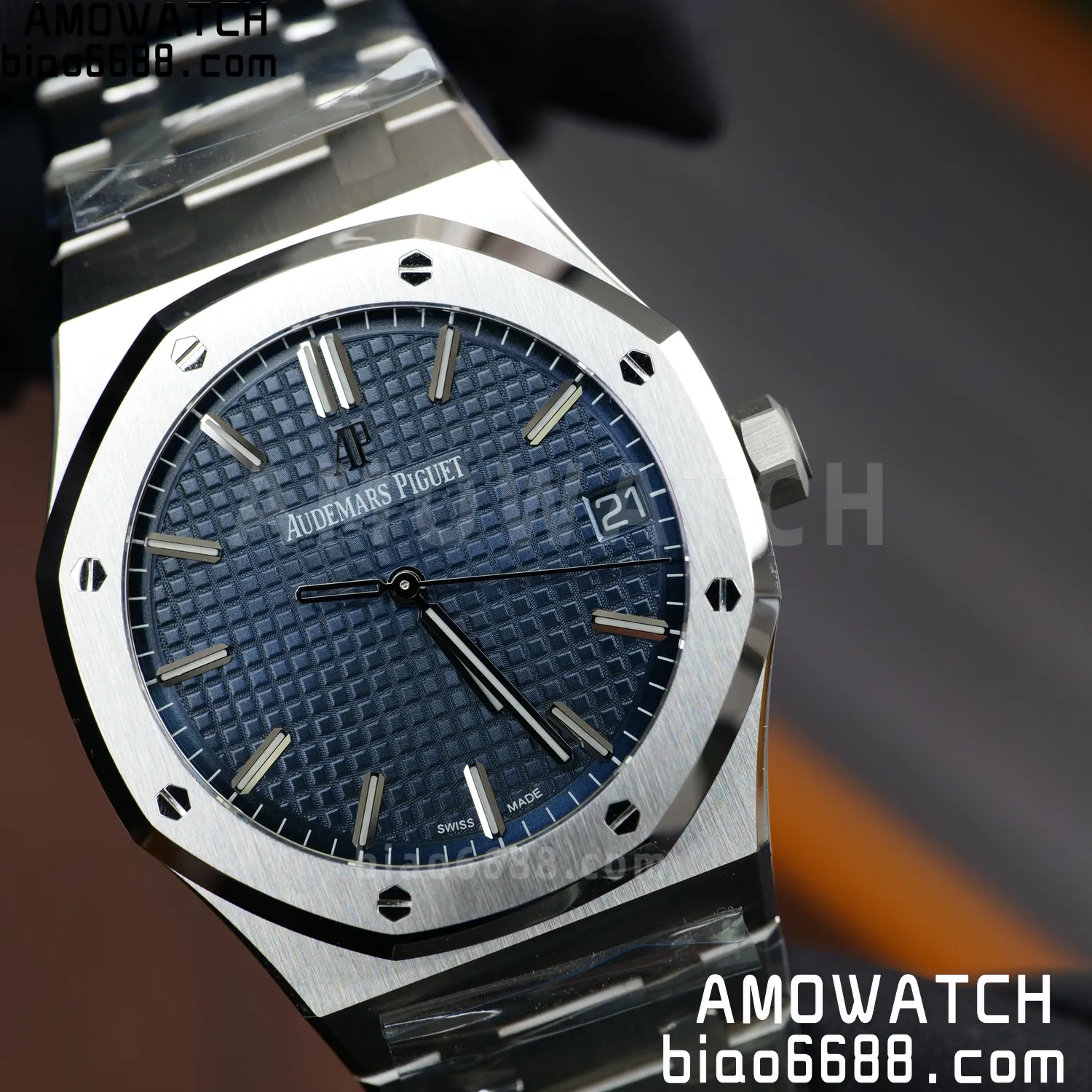 AP Royal Oak 41mm 15500 SS VSF1:1 Best Edition Blue Textured Dial on SS Bracelet A4302 Super Clone 94 4ac47b1238ac7cd AMO Watch