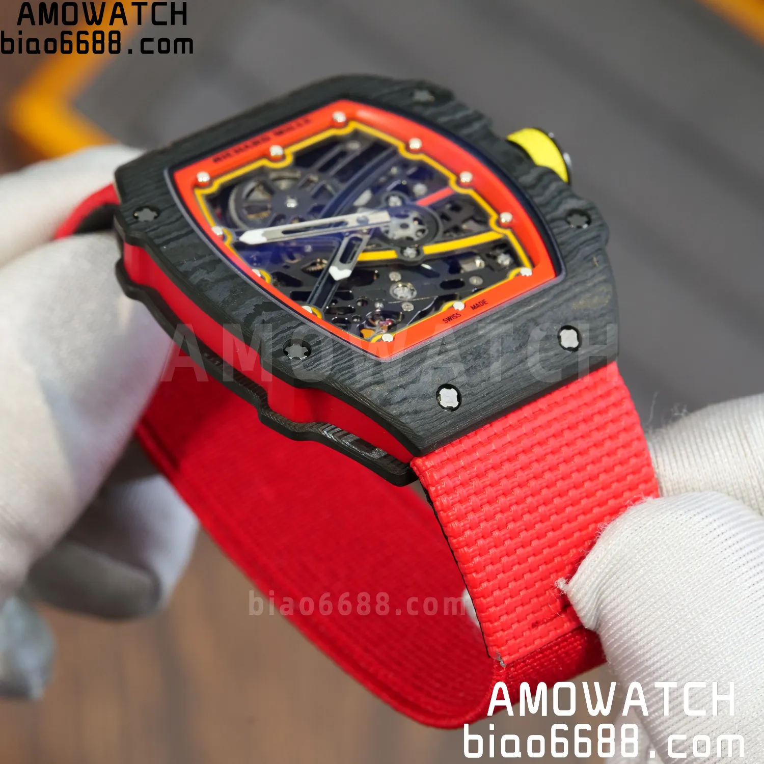 RICHARD MILLE RM67-02 Black NTPT Best Edition Spain Dial on Red Nylon strap CRMA7 Clone V9 84 4ae4054ff04d854 AMO Watch