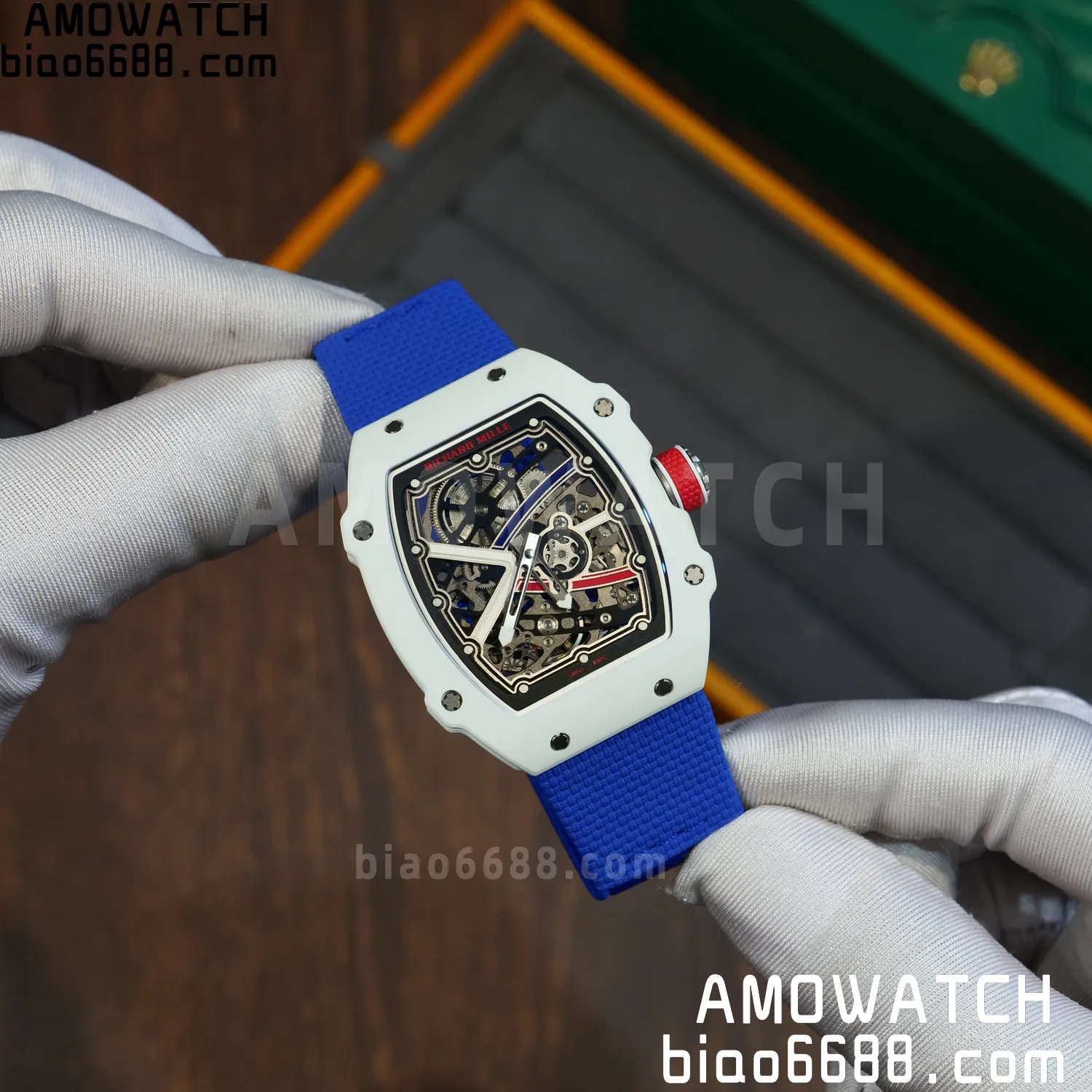 RICHARD MILLE RM67-02 White NTPT Best Edition France Dial on Blue Nylon strap CRMA7 Clone V9 76 4b059785224585f AMO Watch