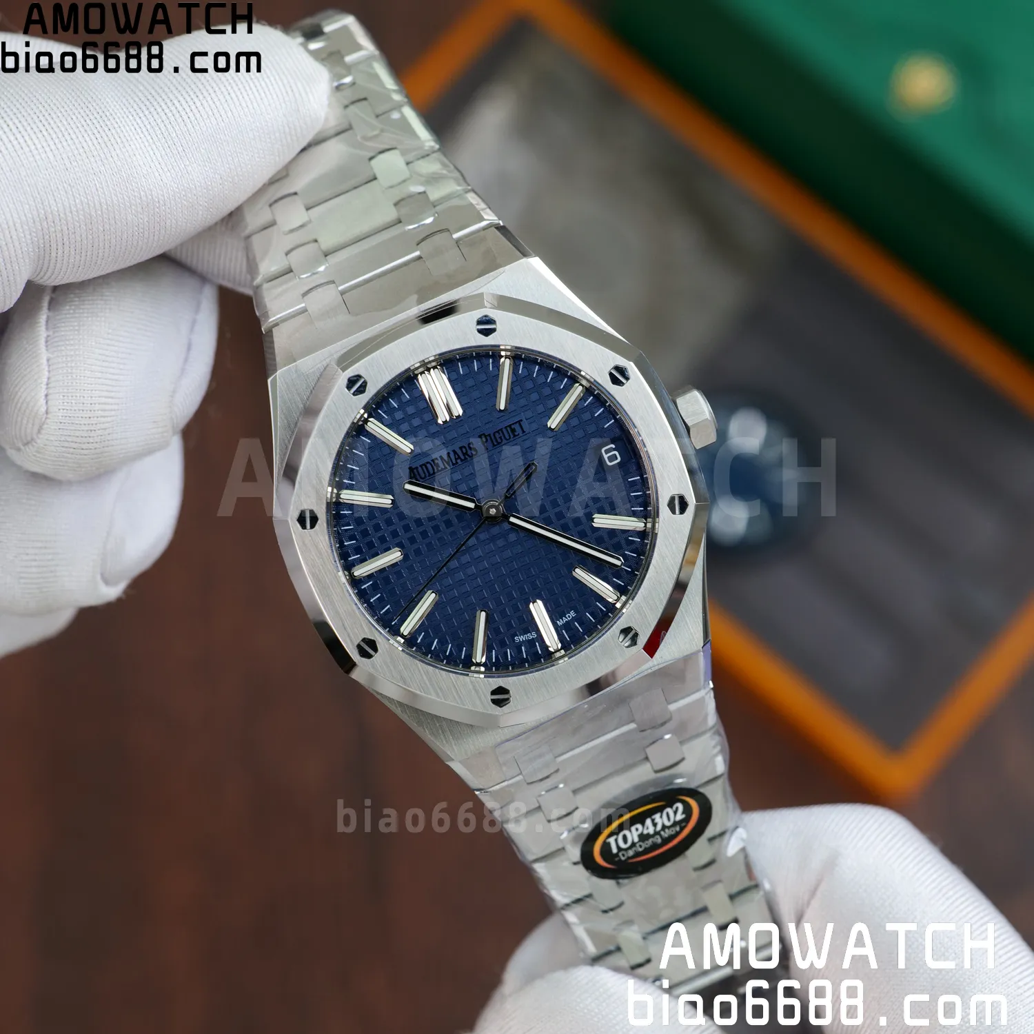 Custom Made AP Royal Oak 15510 SS TOP Factory (SW Factory Blue Dial、 DEEP Crystal) 64 4b0887d45ded713 AMO Watch