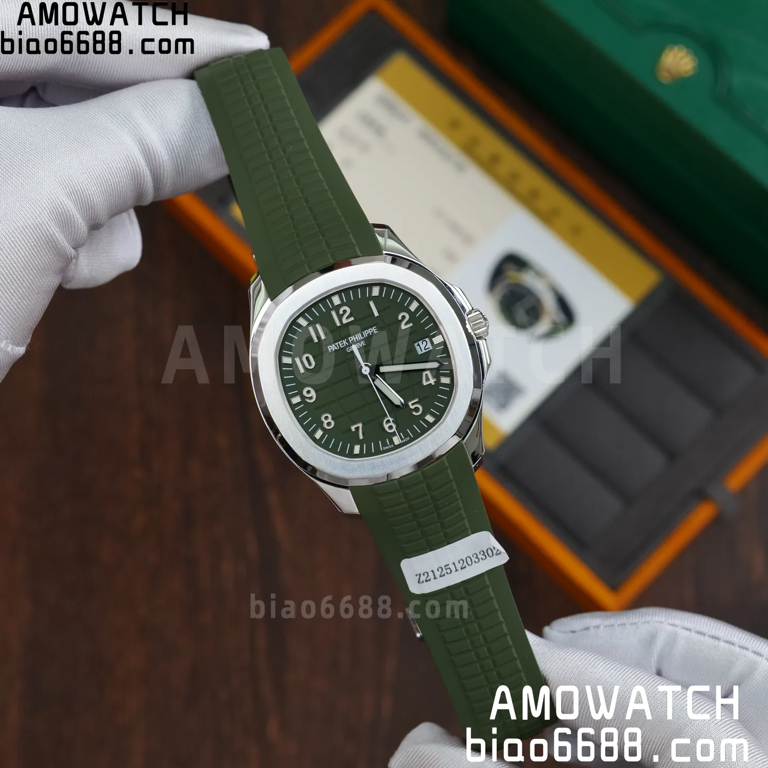 Custom Made PP Aquanaut 5168G 42mm Green Dial on Green Rubber Strap(Weighted) 64 4ecb406ba038e0c 阿默表行AmoWatch