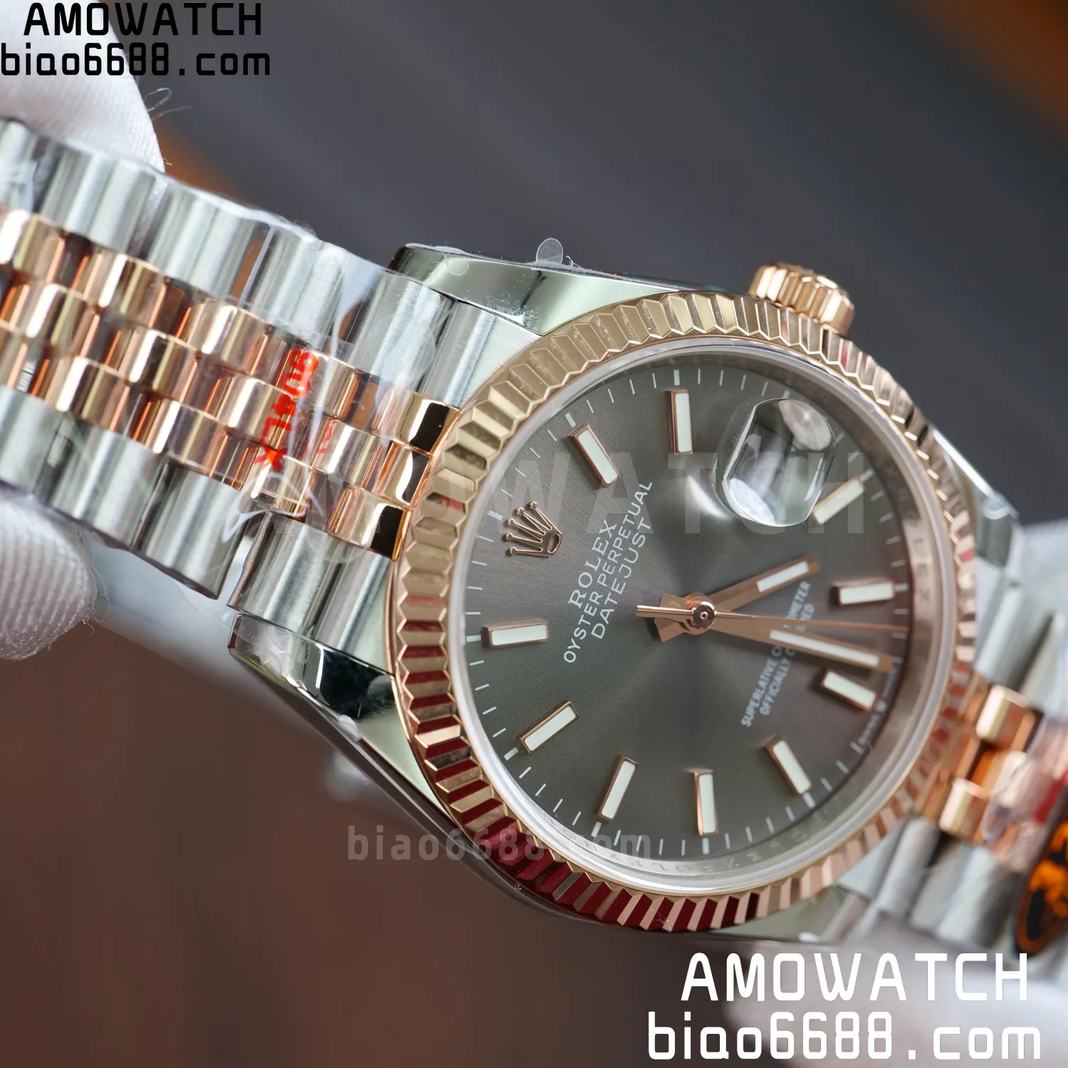 Rolex DateJust 36mm 126233 SS/RG QF 1:1 Best Edition 904L Steel Grey Dial on Jubilee Bracelet DD3235(Gain Weight) 78 514b98543c932b2 AMO Watch