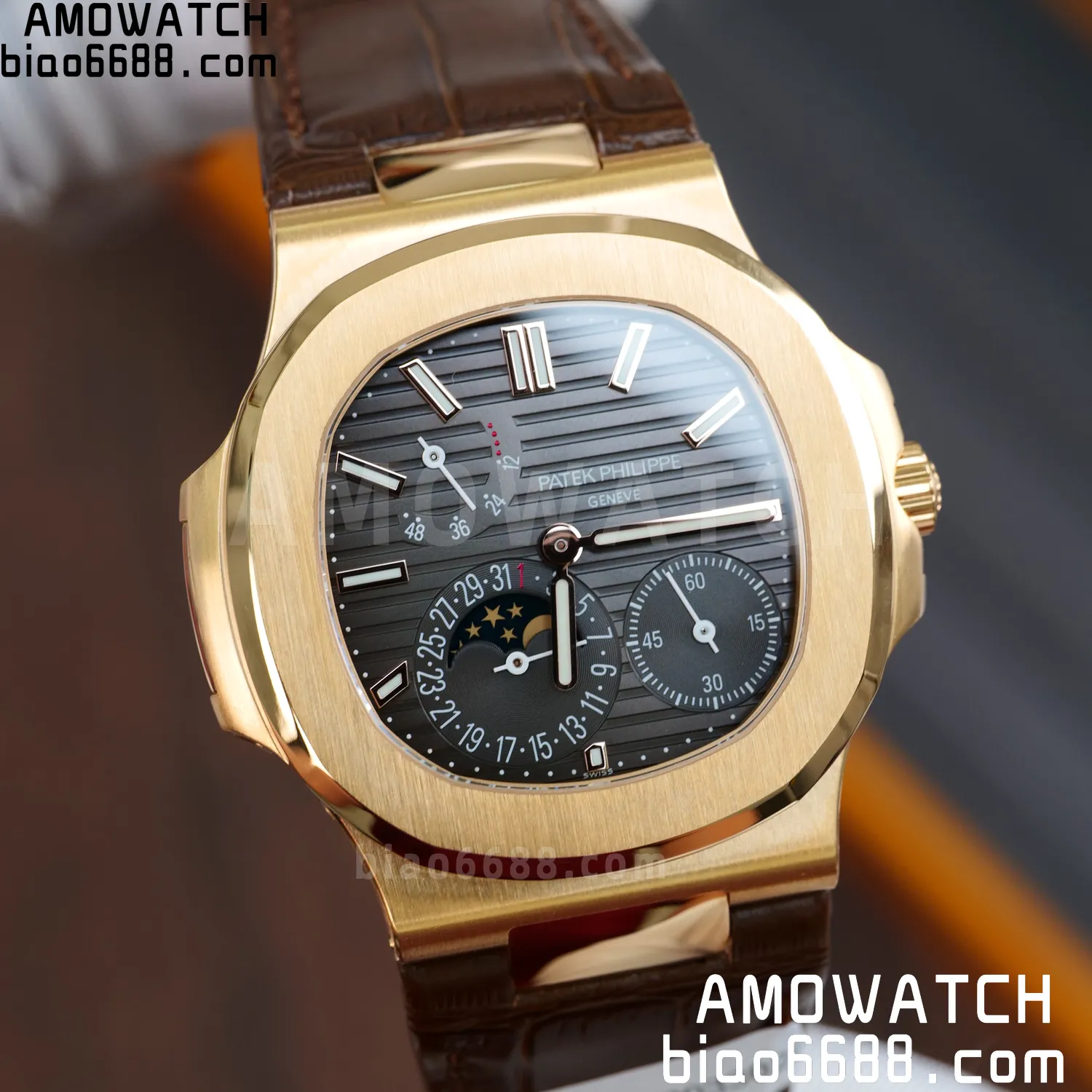 Custom Made PP Nautilus 5712 RG PPF 18K Real Rose Gold Plating 83 51e442766fb4a08 AMO Watch