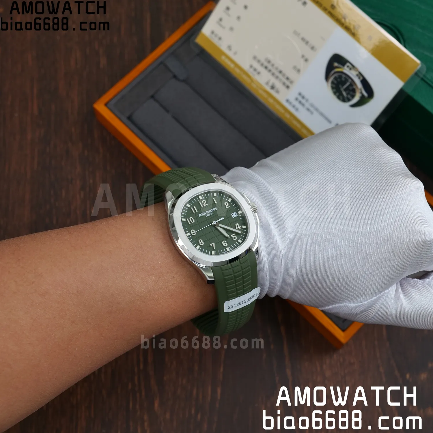 Custom Made PP Aquanaut 5168G 42mm Green Dial on Green Rubber Strap(Weighted) 90 5220d3653428bb8 阿默表行AmoWatch