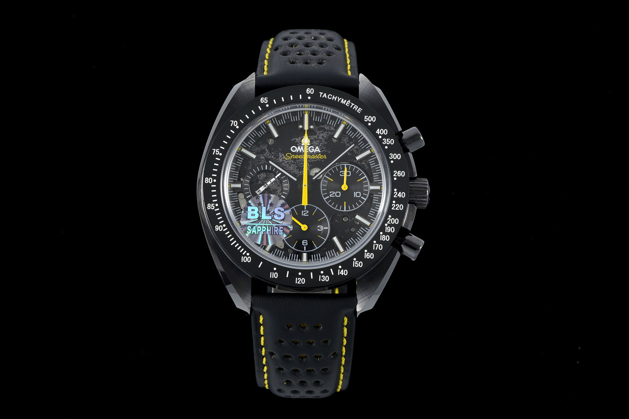 OMEGA Speedmaster Black Ceramic BLSF Best Edition Black/Yellow on Leather Strap Manual Winding Movement 19 52dab3119a22d96 AMO Watch