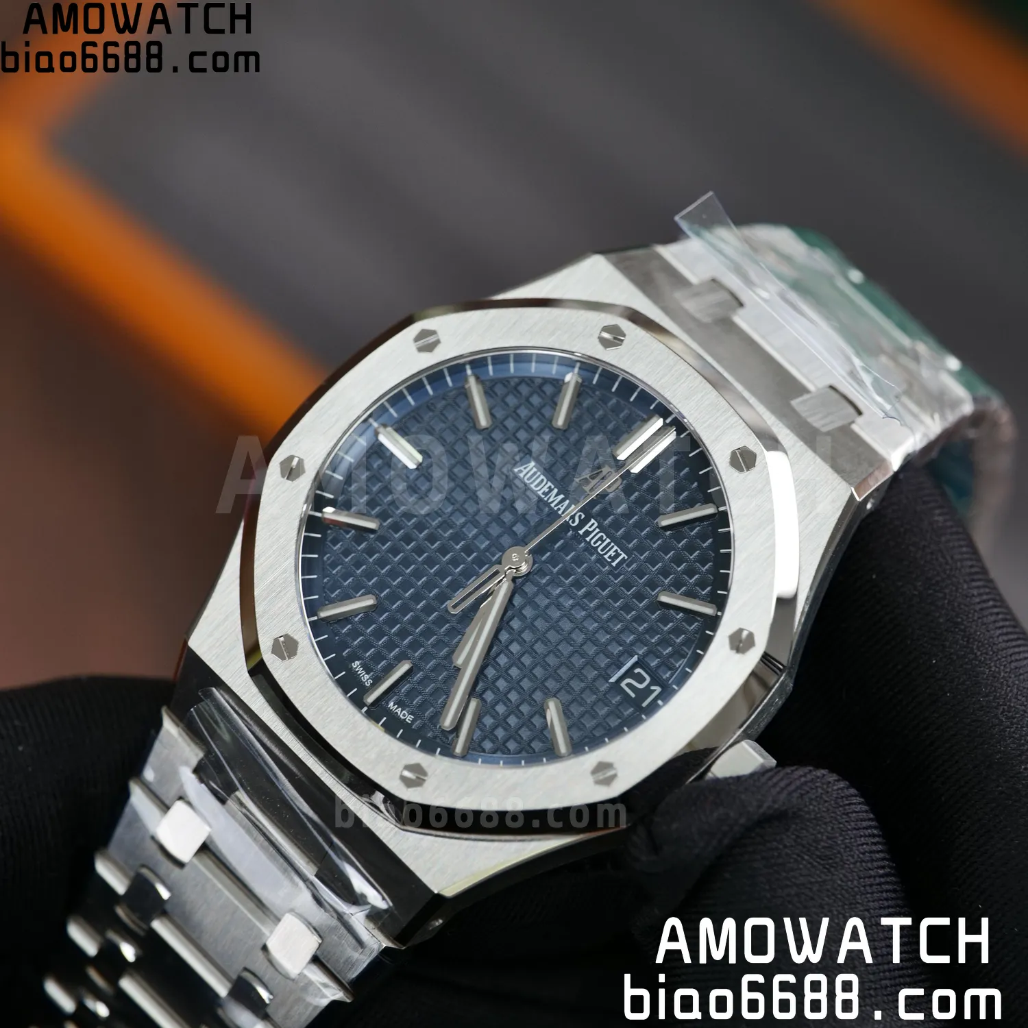 AP Royal Oak 41mm 15500 SS VSF1:1 Best Edition Blue Textured Dial on SS Bracelet A4302 Super Clone 92 52fc5b70125a628 AMO Watch