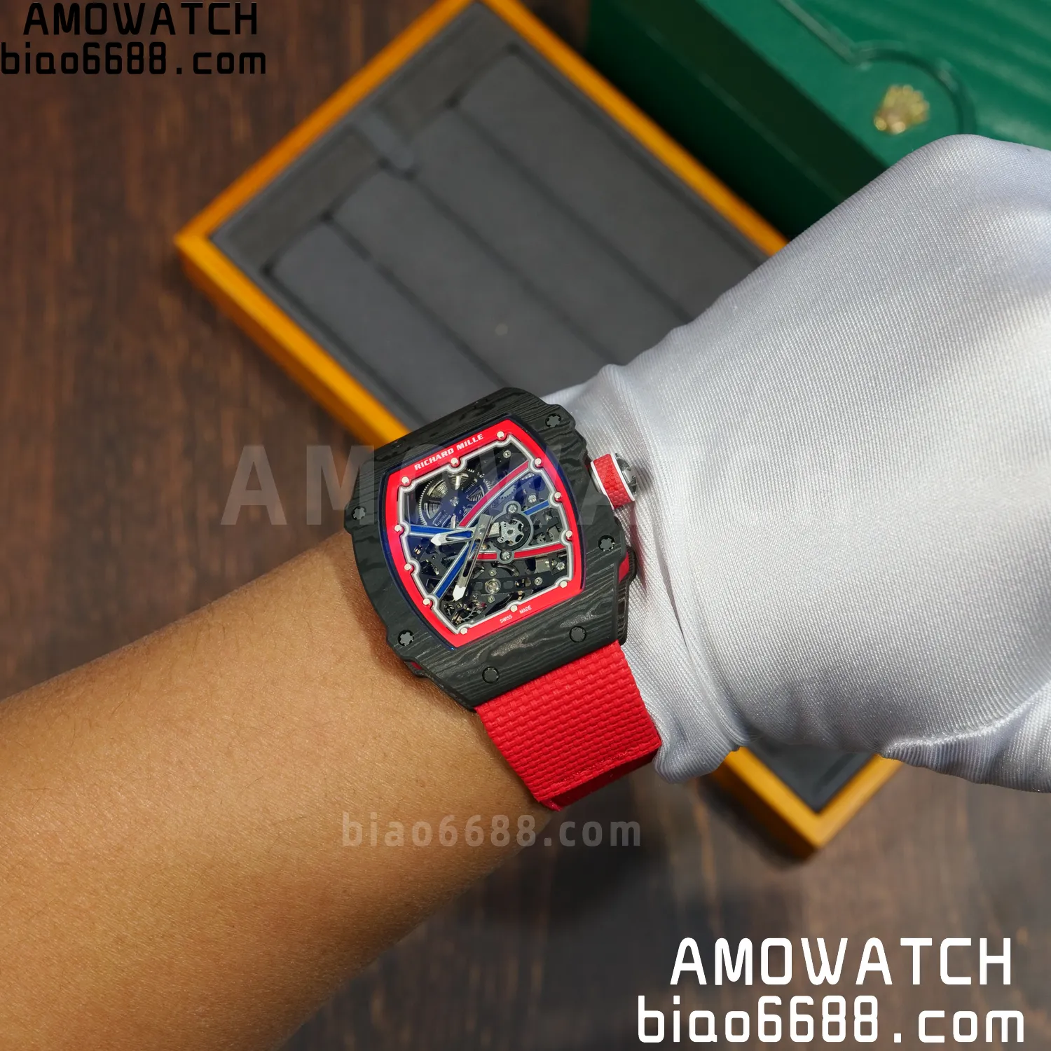 RICHARD MILLE RM67-02 Black NTPT Best Edition Norway Dial on Red Nylon strap CRMA7 Clone V9 95 53221943f01466d AMO Watch