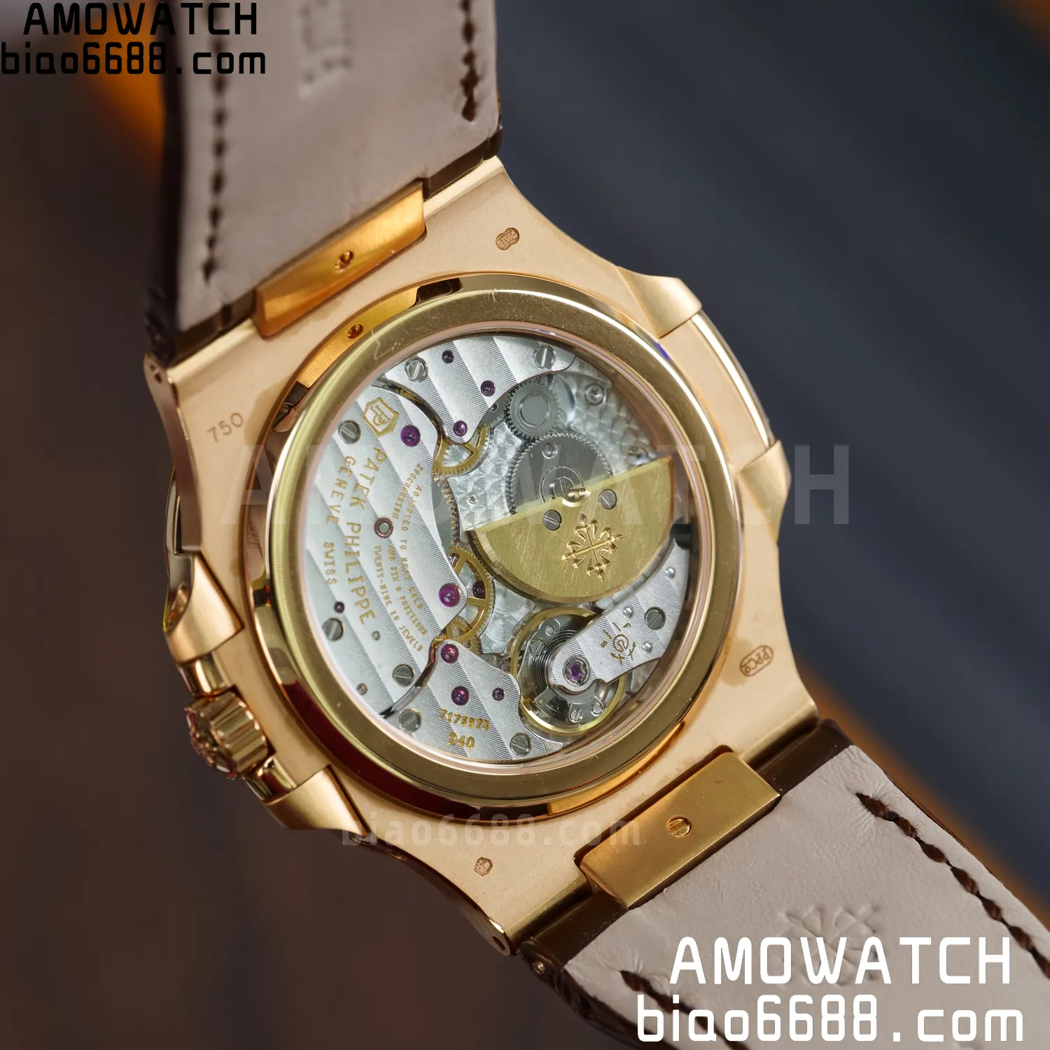 Custom Made PP Nautilus 5712 RG PPF 18K Real Rose Gold Plating 86 5403e5f766e66a7 AMO Watch
