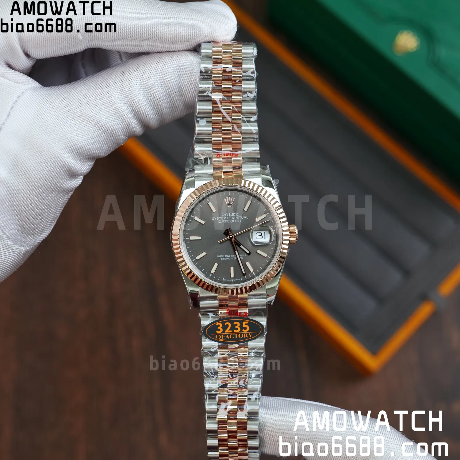 Rolex DateJust 36mm 126233 SS/RG QF 1:1 Best Edition 904L Steel Grey Dial on Jubilee Bracelet DD3235(Gain Weight) 64 55963c85ca79532 AMO Watch