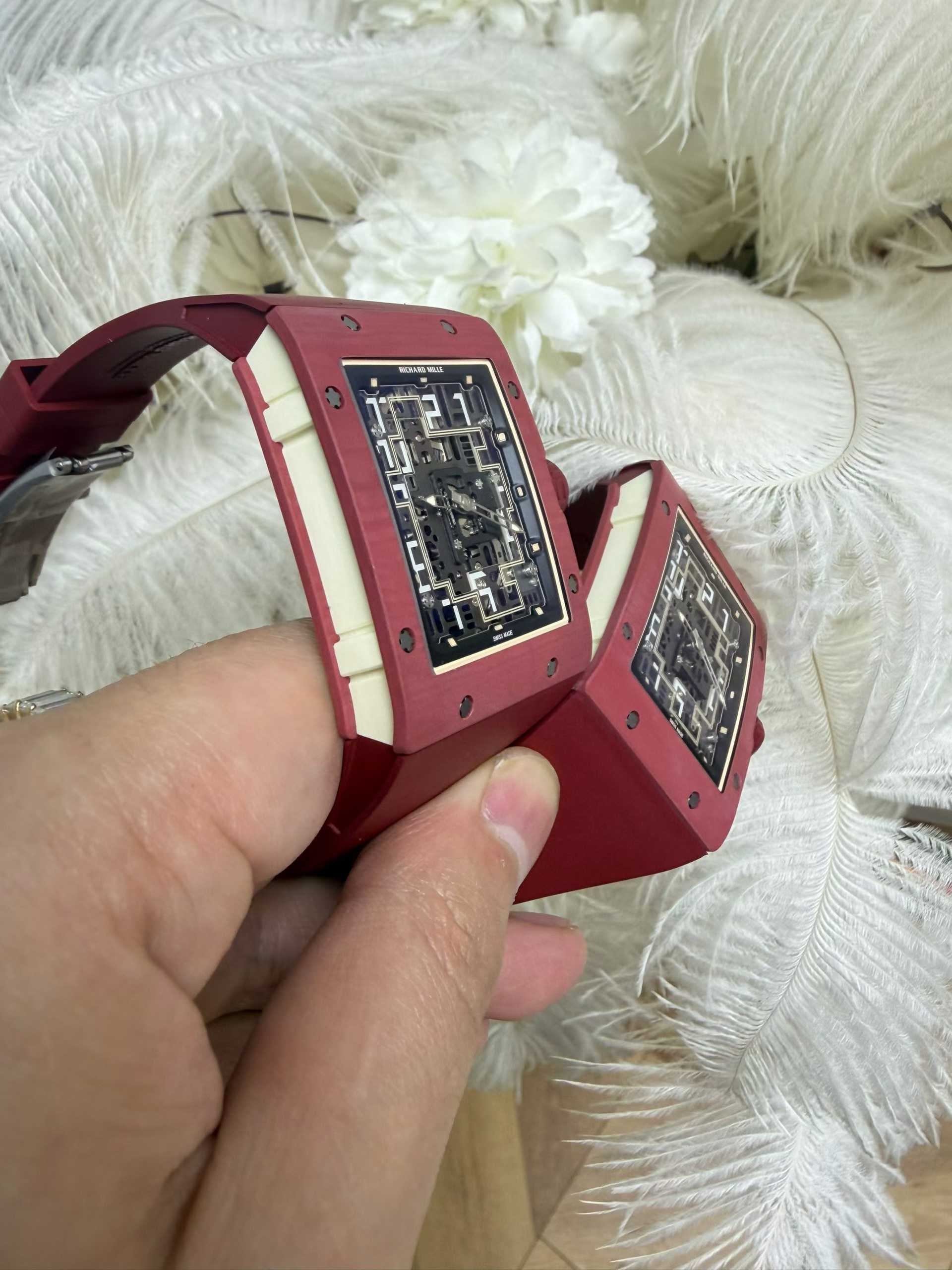 RICHARD MILLE Umi Maker's Red carbon RM16-02 Skeleton Dial on Rubber strap CRMA9 Super Clone 18 5622e763aa13052 阿默表行AmoWatch