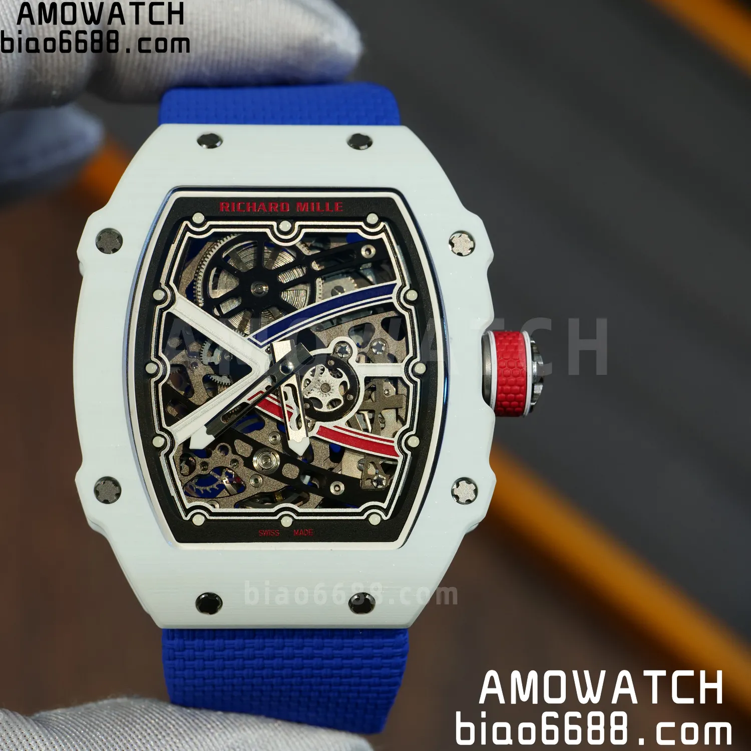 RICHARD MILLE RM67-02 White NTPT Best Edition France Dial on Blue Nylon strap CRMA7 Clone V9 84 582d74aaec4f5d4 AMO Watch
