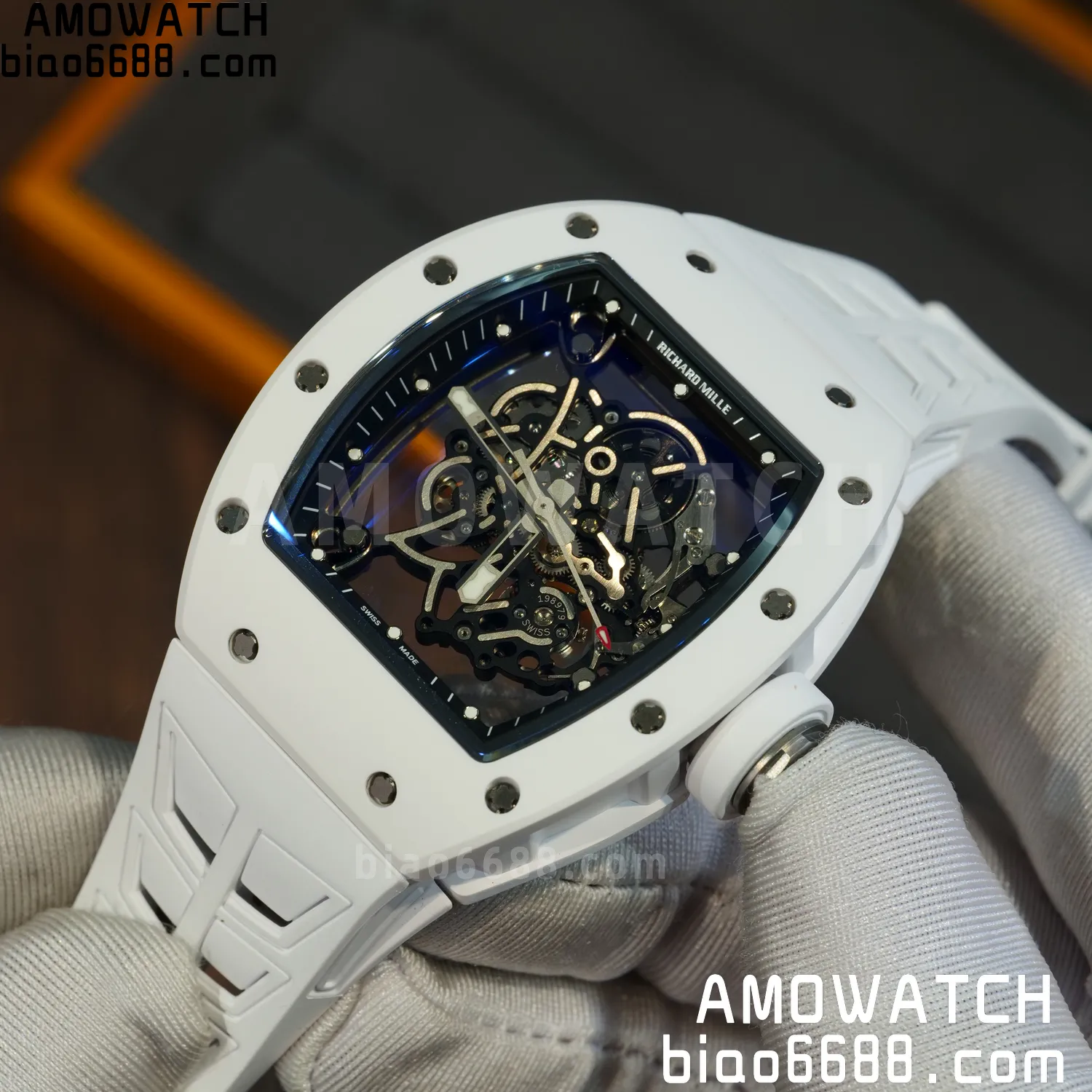 Richard Mille RM055 White Ceramic ZF 1:1 Best Edition Shark Fin Rubber Strap RMUL2 Super Clone V3 71 594e352acdea567 AMO Watch