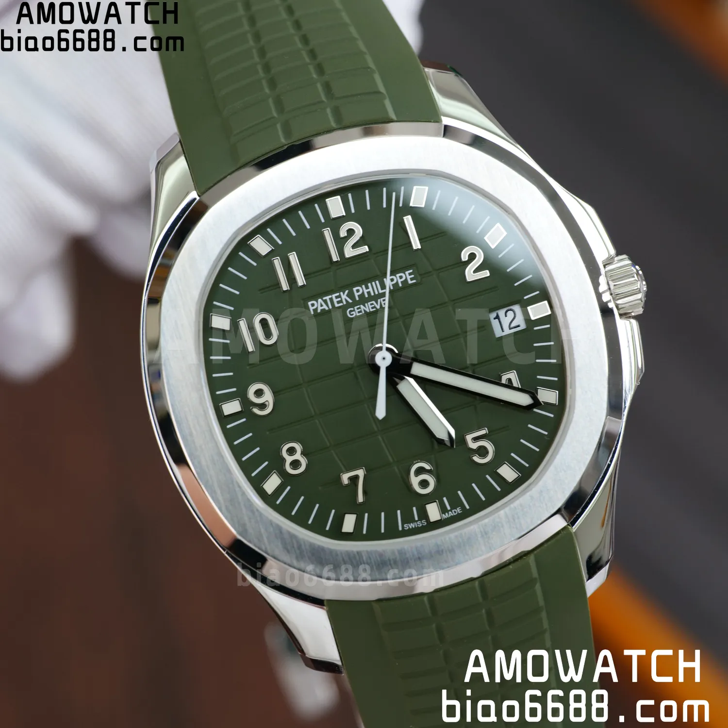 Custom Made PP Aquanaut 5168G 42mm Green Dial on Green Rubber Strap(Weighted) 81 59fdb315d6a3bd8 阿默表行AmoWatch