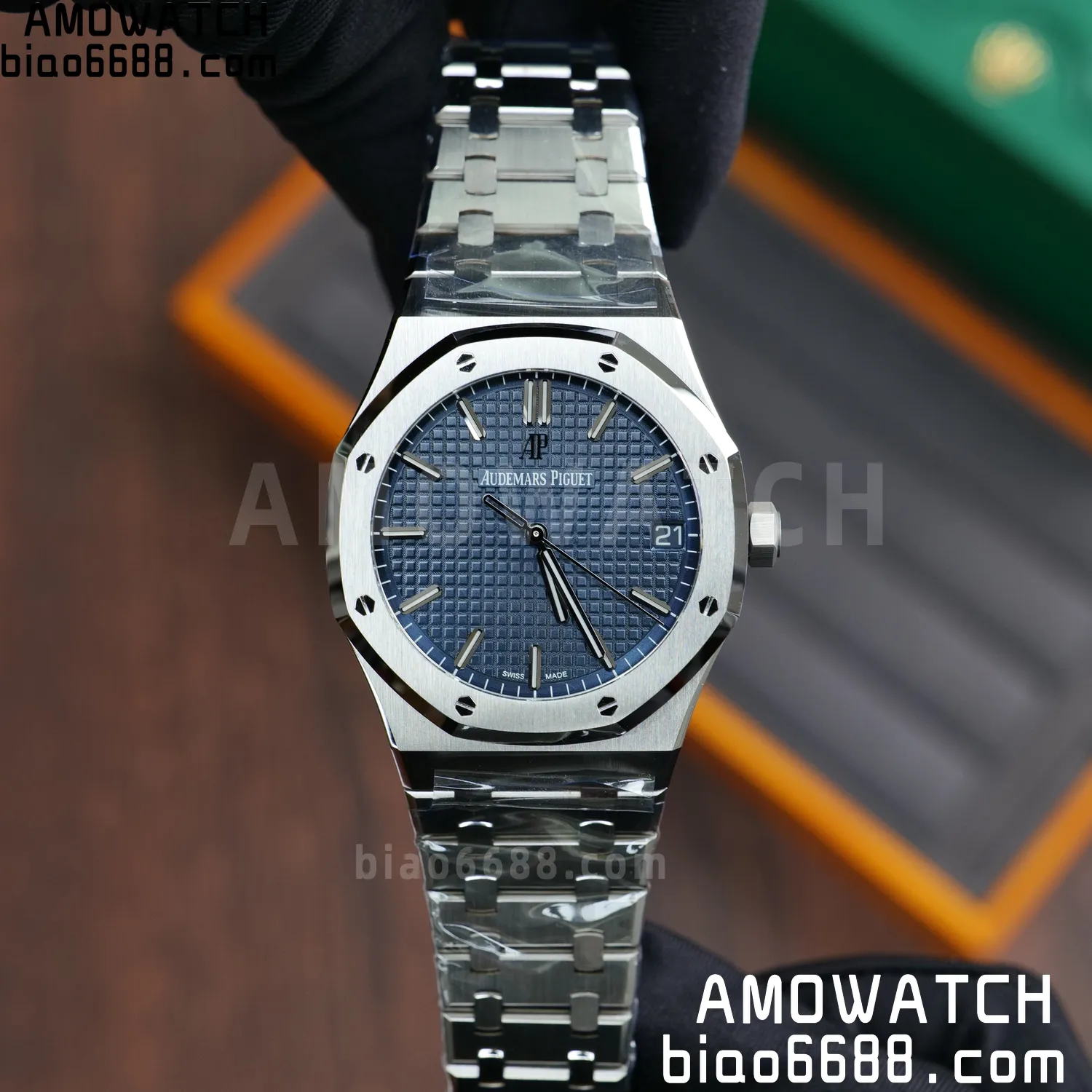 AP Royal Oak 41mm 15500 SS VSF1:1 Best Edition Blue Textured Dial on SS Bracelet A4302 Super Clone 85 5bd2ce8a51cf6e6 AMO Watch