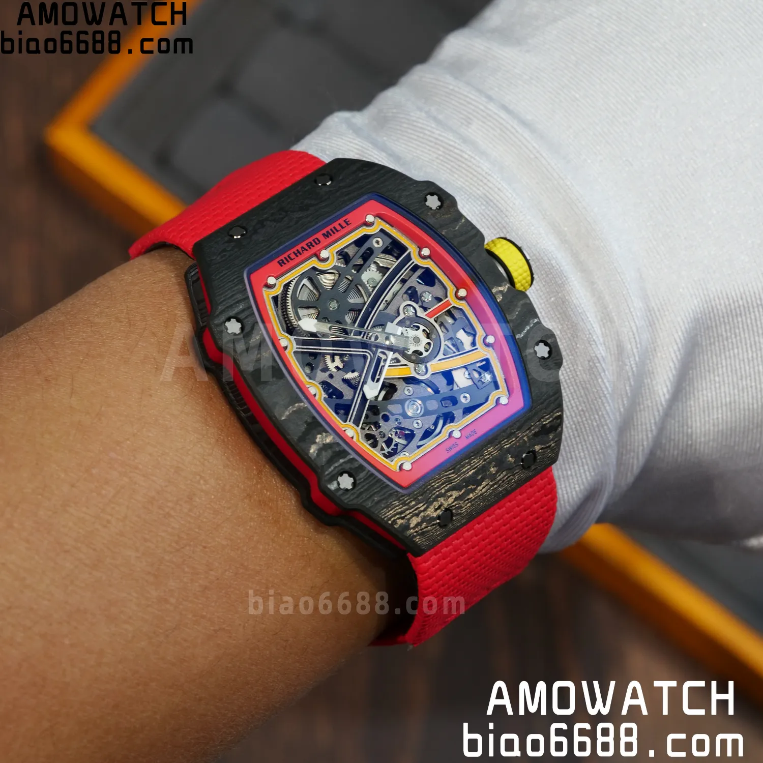 RICHARD MILLE RM67-02 Black NTPT Best Edition Spain Dial on Red Nylon strap CRMA7 Clone V9 104 5ca47b95116df77 AMO Watch