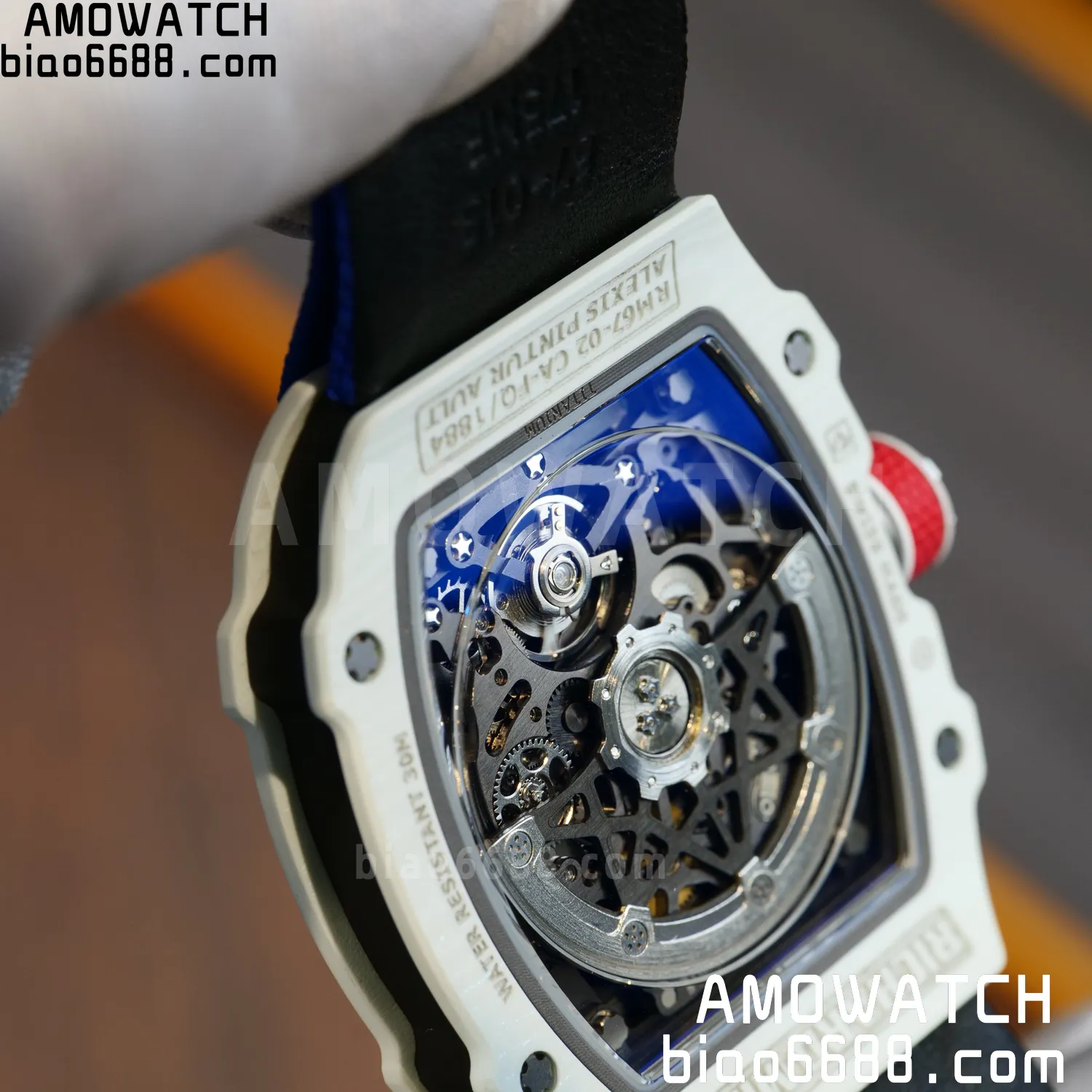 RICHARD MILLE RM67-02 White NTPT Best Edition France Dial on Blue Nylon strap CRMA7 Clone V9 101 5cfc86005567f26 AMO Watch