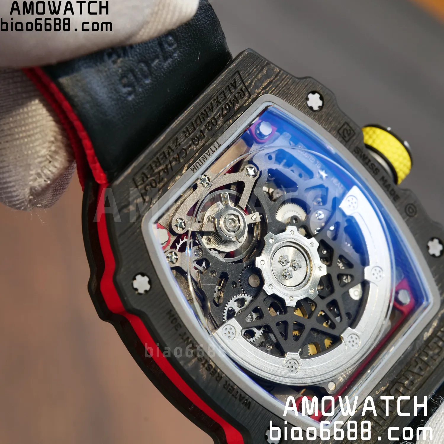 RICHARD MILLE RM67-02 Black NTPT Best Edition Spain Dial on Red Nylon strap CRMA7 Clone V9 98 5d1a09bc48e7c7a AMO Watch