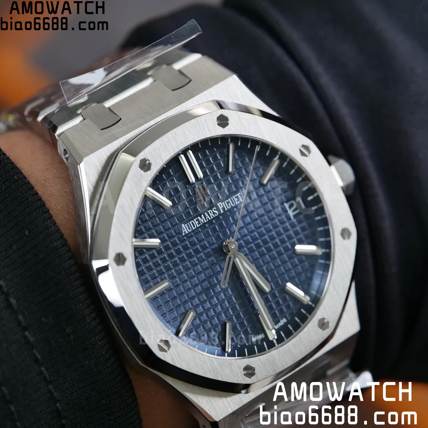AP Royal Oak 41mm 15500 SS VSF1:1 Best Edition Blue Textured Dial on SS Bracelet A4302 Super Clone 114 5e20183ba691743 AMO Watch