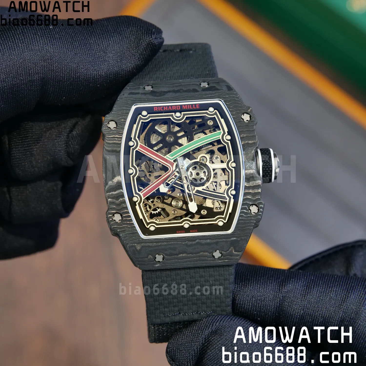 RICHARD MILLE RM67-02 Black NTPT AVF Best Edition UAE Dial on Black Nylon strap CRMA7 Clone 75 5e701a4ea4d9a79 AMO Watch