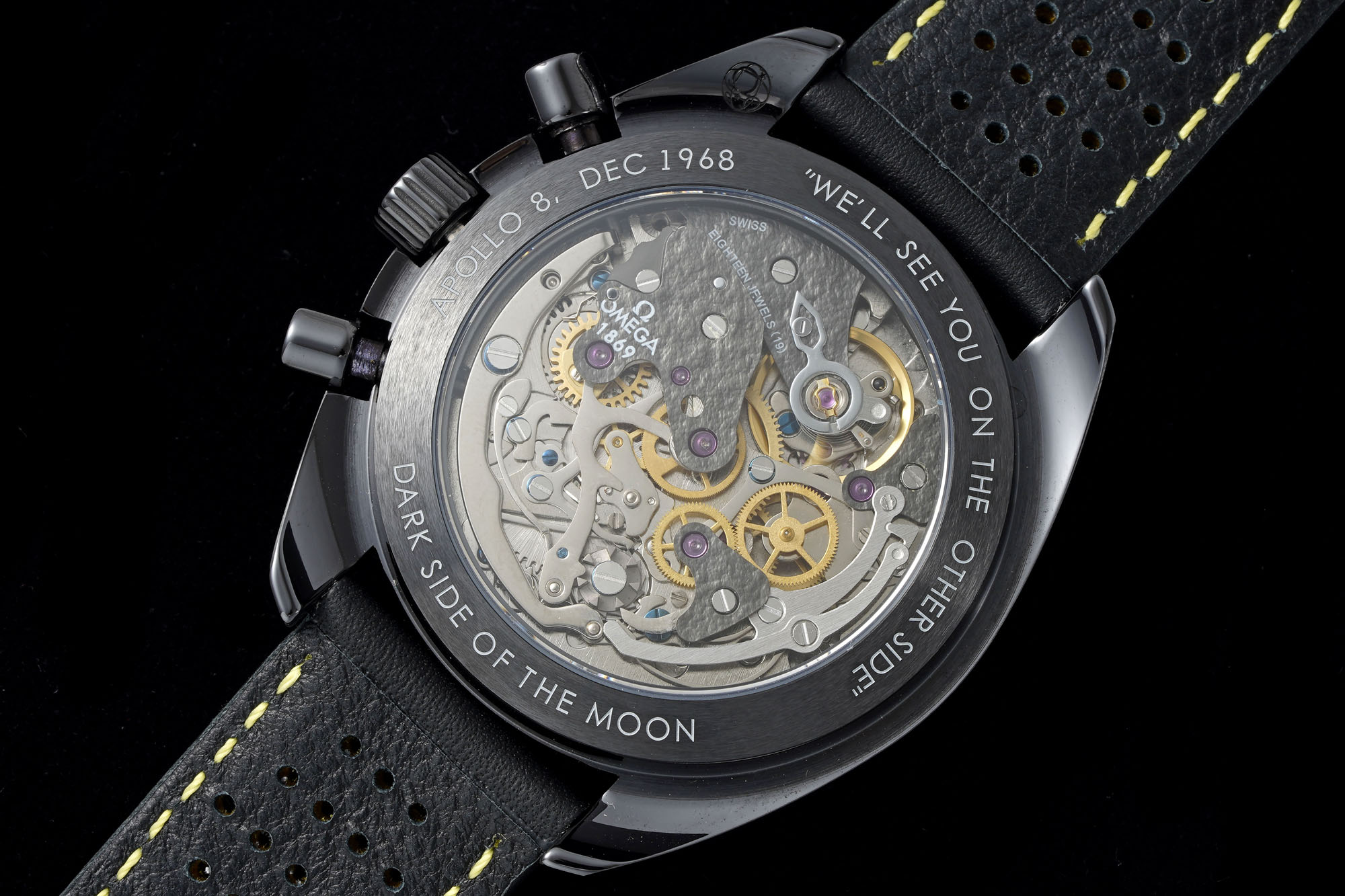 OMEGA Speedmaster Dark Side of the Moon Black Ceramic BLSF Best Edition on Leather Strap Manual Winding Movement 26 5f74547e41b2ceb AMO Watch