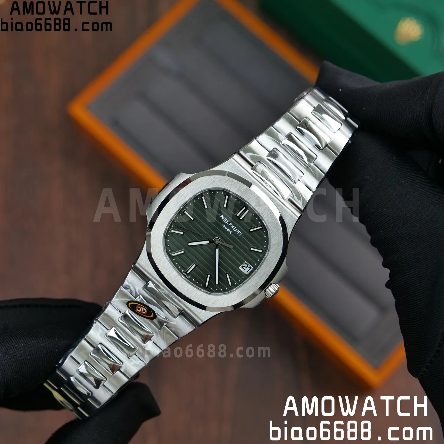 PP Nautilus 5711 DDF 1:1 Best Edition Green Dial on SS Bracelet DD330 Super Clone 67 6033d56c3aaa46c AMO Watch