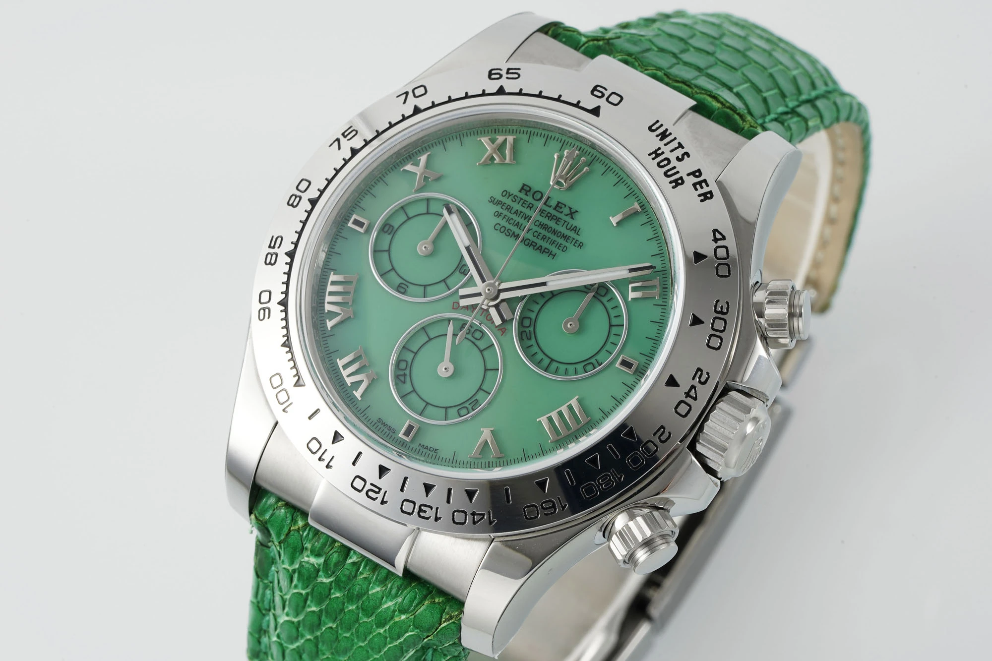 Rolex Daytona 116519 PPM Factory 1:1 Best Edition Green Roman Dial on Leather Strap 4130 21 61f7768a1227ea1 AMO Watch