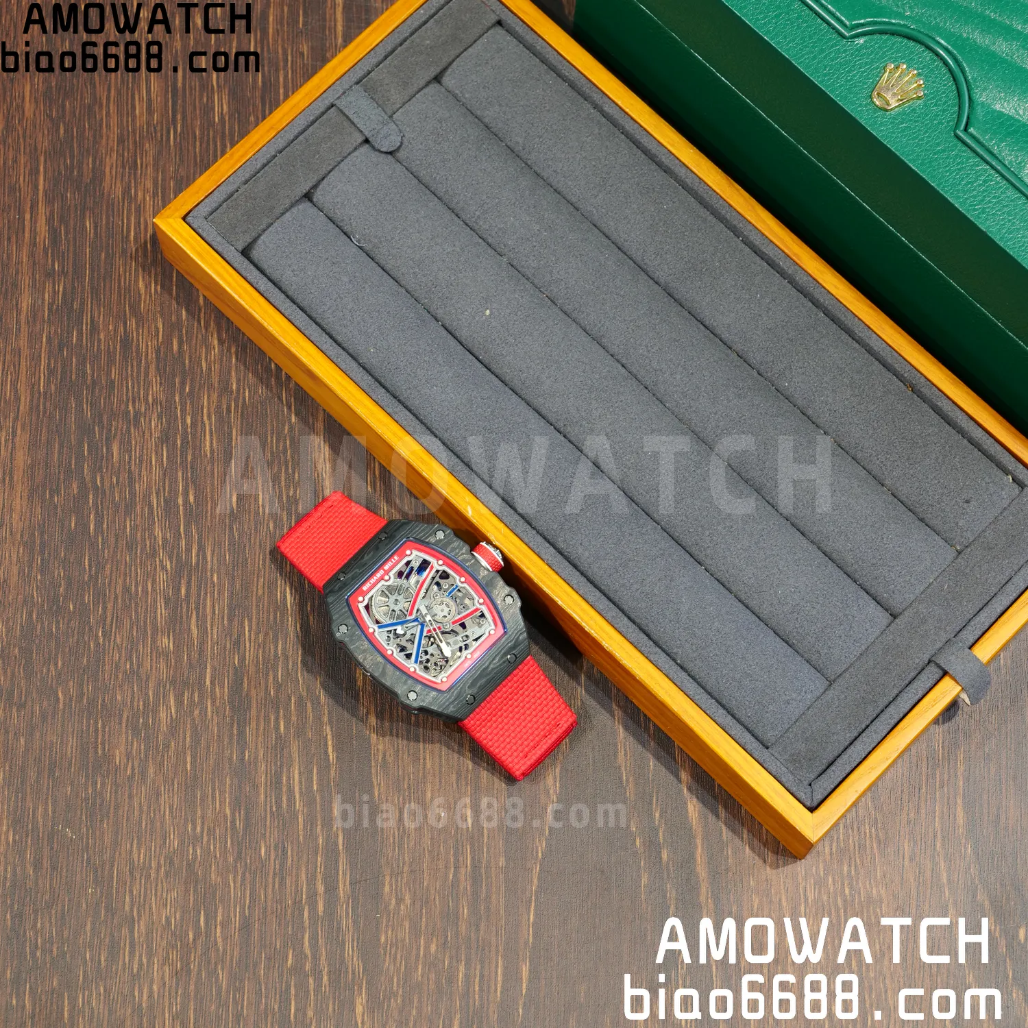 RICHARD MILLE RM67-02 Black NTPT Best Edition Norway Dial on Red Nylon strap CRMA7 Clone V9 65 62b164df2ecbd34 AMO Watch