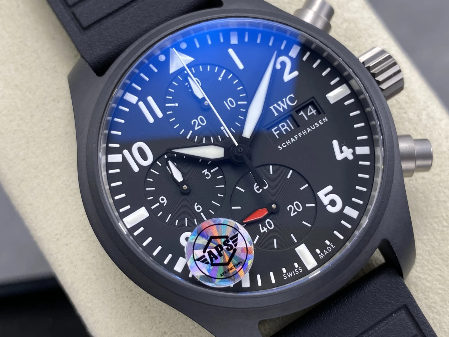 IWC Pilot Chrono IW389401 Black Ceramic APSF 1:1 Best Edition Black Dial SA69385 Super Clone 32 632b1a63271c0ad AMO Watch