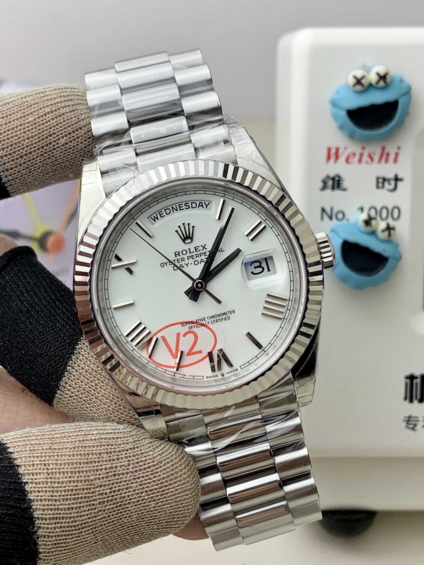 Rolex DayDate 40 228239 VSF 1:1 Best Edition White Roman Dial on President Bracelet VS3255 V2 18 673821bda505290 AMO Watch