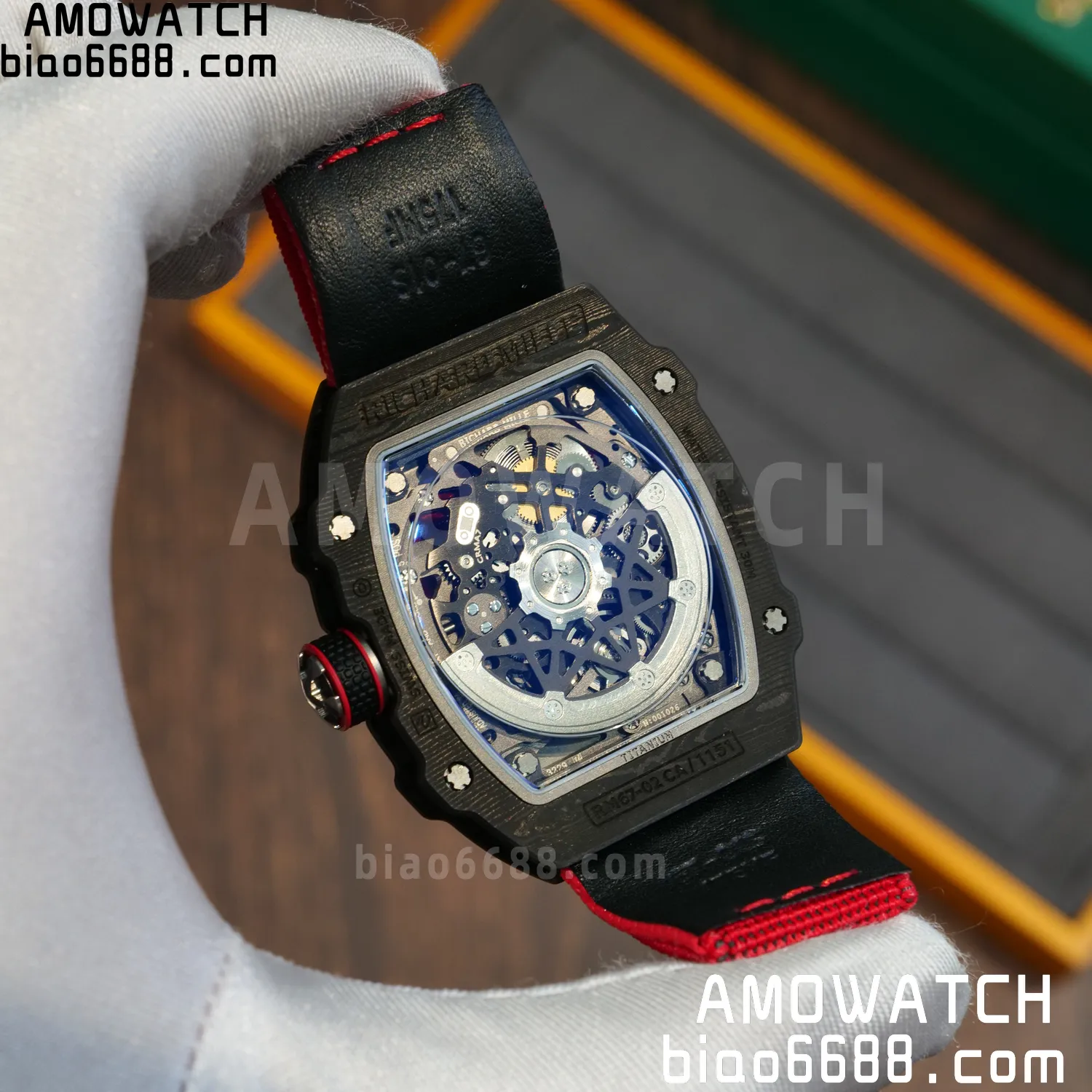 RICHARD MILLE RM67-02 Black NTPT Best Edition Italy Dial on Red Nylon strap CRMA7 Clone V9 96 700d9eb07887a20 AMO Watch