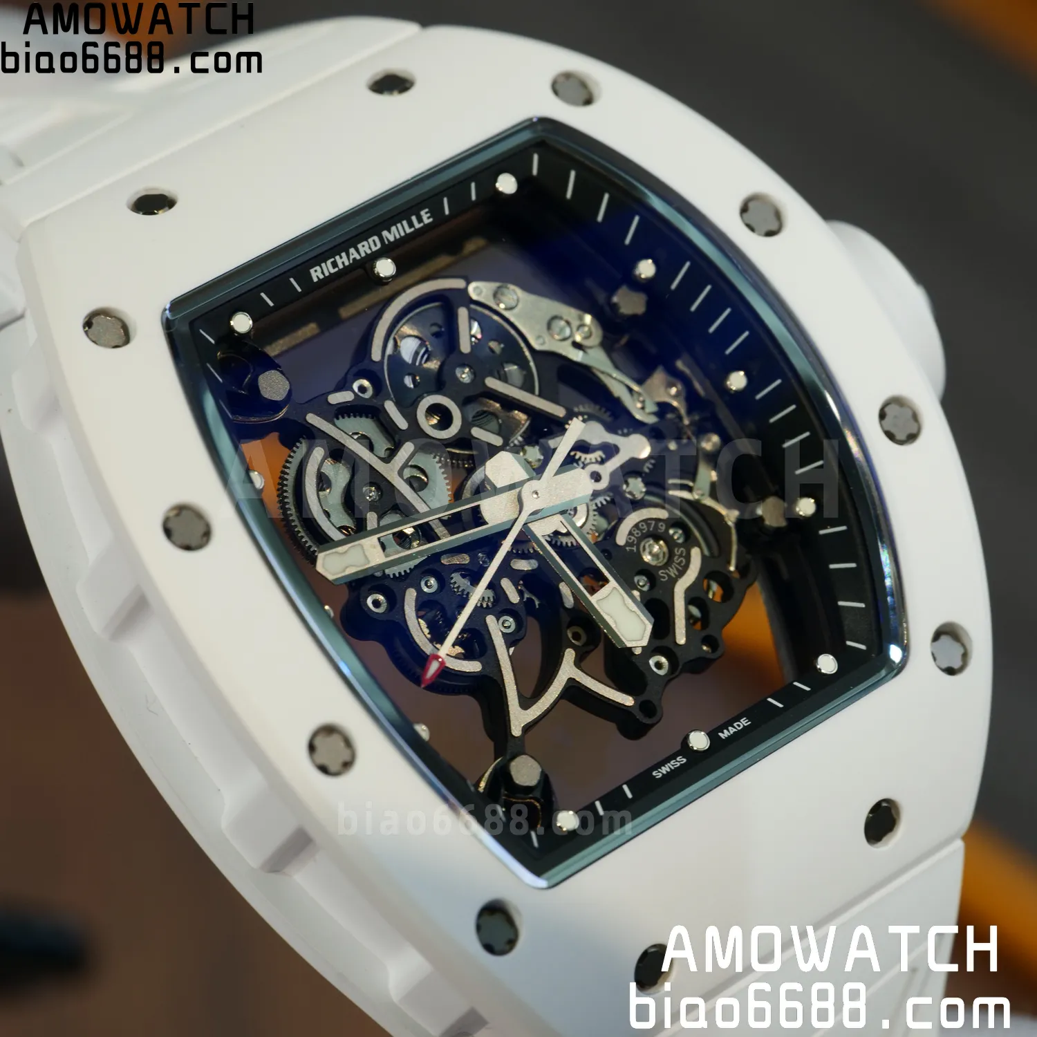 Richard Mille RM055 White Ceramic ZF 1:1 Best Edition Shark Fin Rubber Strap RMUL2 Super Clone V3 74 71430c5cb0d9e74 AMO Watch