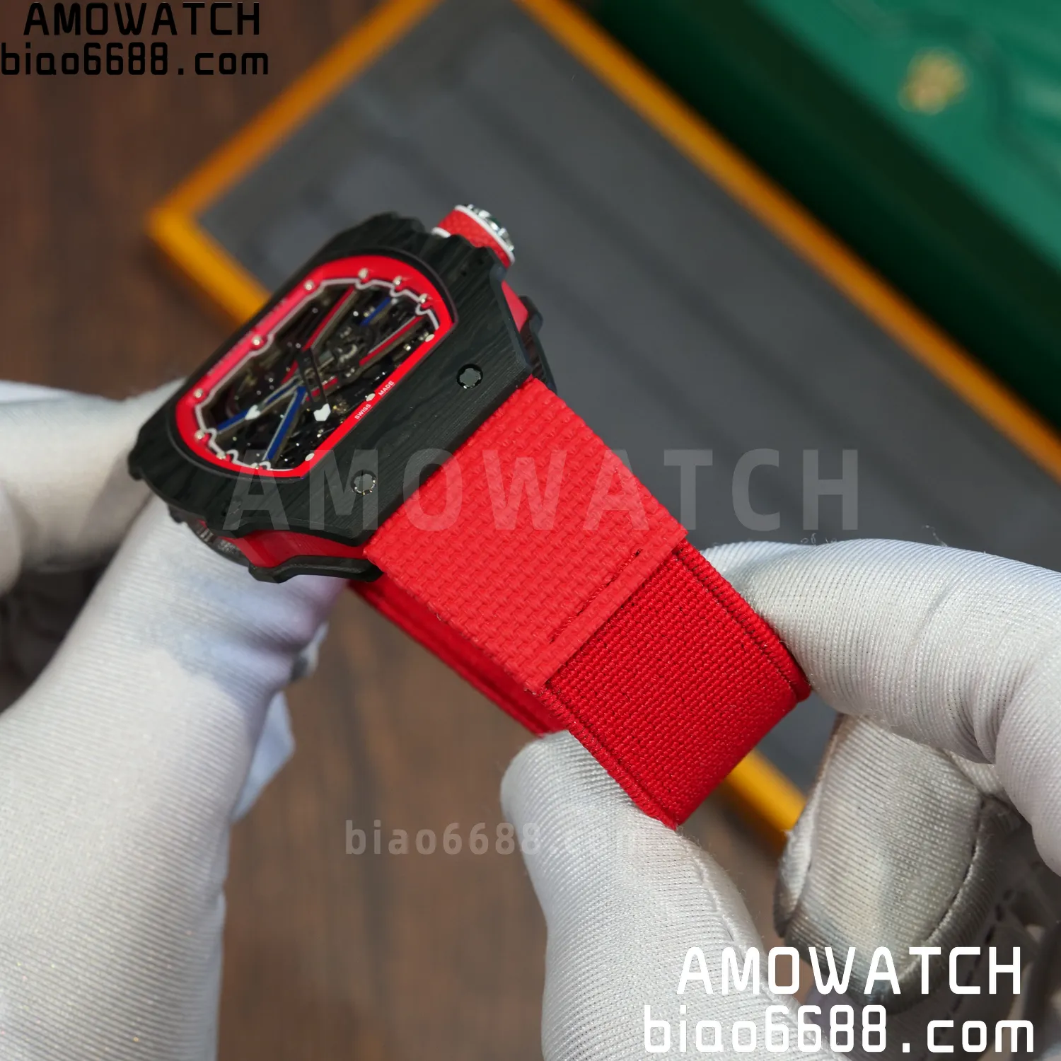 RICHARD MILLE RM67-02 Black NTPT Best Edition Norway Dial on Red Nylon strap CRMA7 Clone V9 72 72fe4622190cc8f AMO Watch