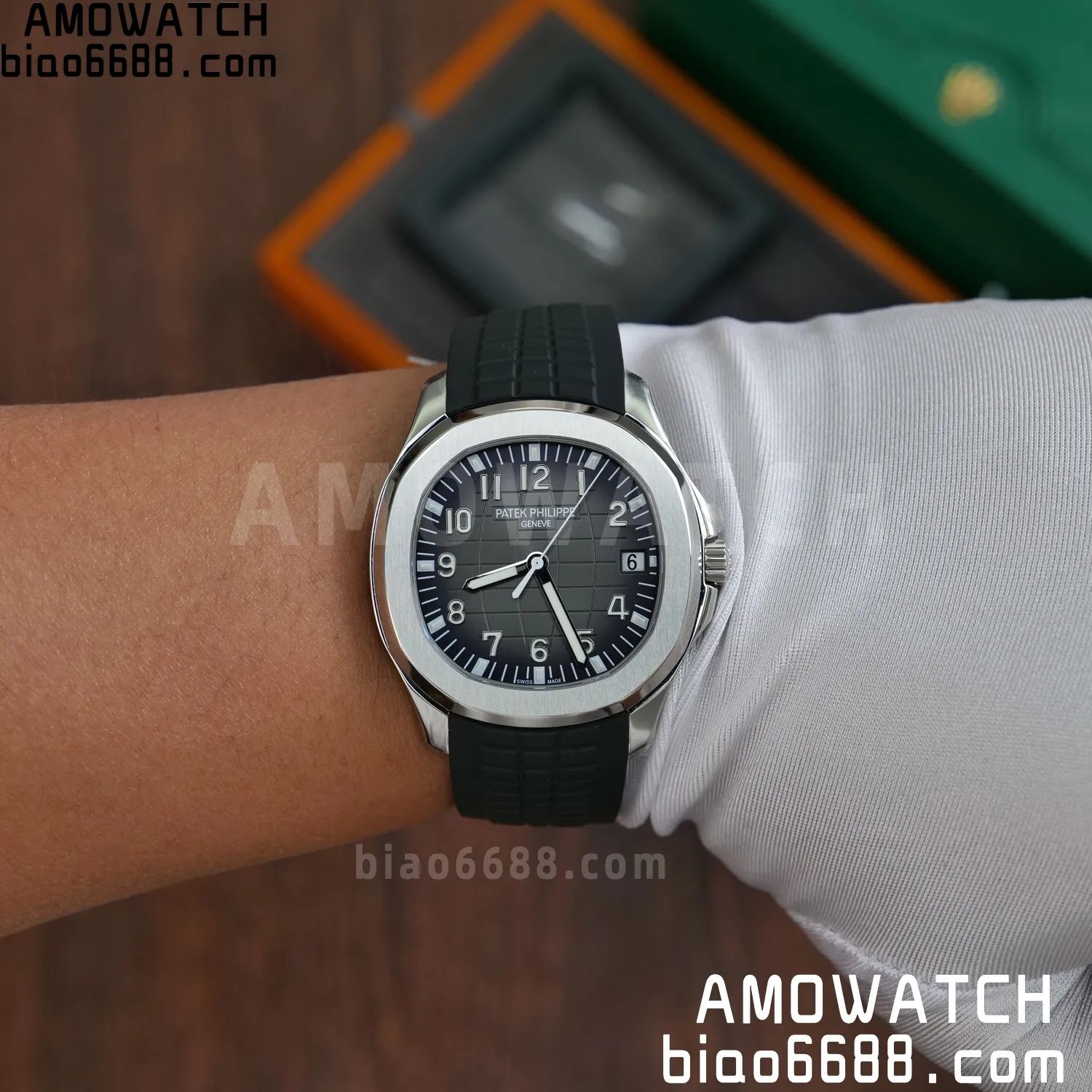 Custom Made PP Aquanaut 5167A ,Modified content :SW factory Gray Dial、 pointer、DEEP Crystal 82 7363f1fbff4452b AMO Watch