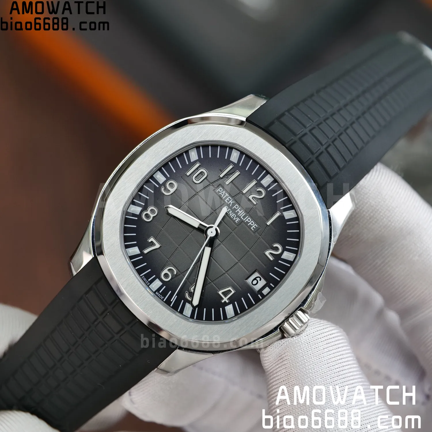 Custom Made PP Aquanaut 5167A ,Modified content :SW factory Gray Dial、 pointer、DEEP Crystal 73 737fd26b9351b28 AMO Watch
