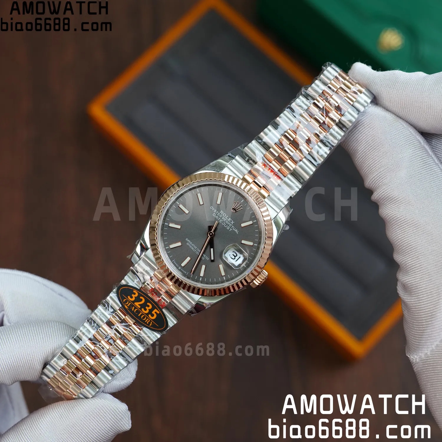 Rolex DateJust 36mm 126233 SS/RG QF 1:1 Best Edition 904L Steel Grey Dial on Jubilee Bracelet DD3235(Gain Weight) 67 75e25d5b5e1cf43 AMO Watch