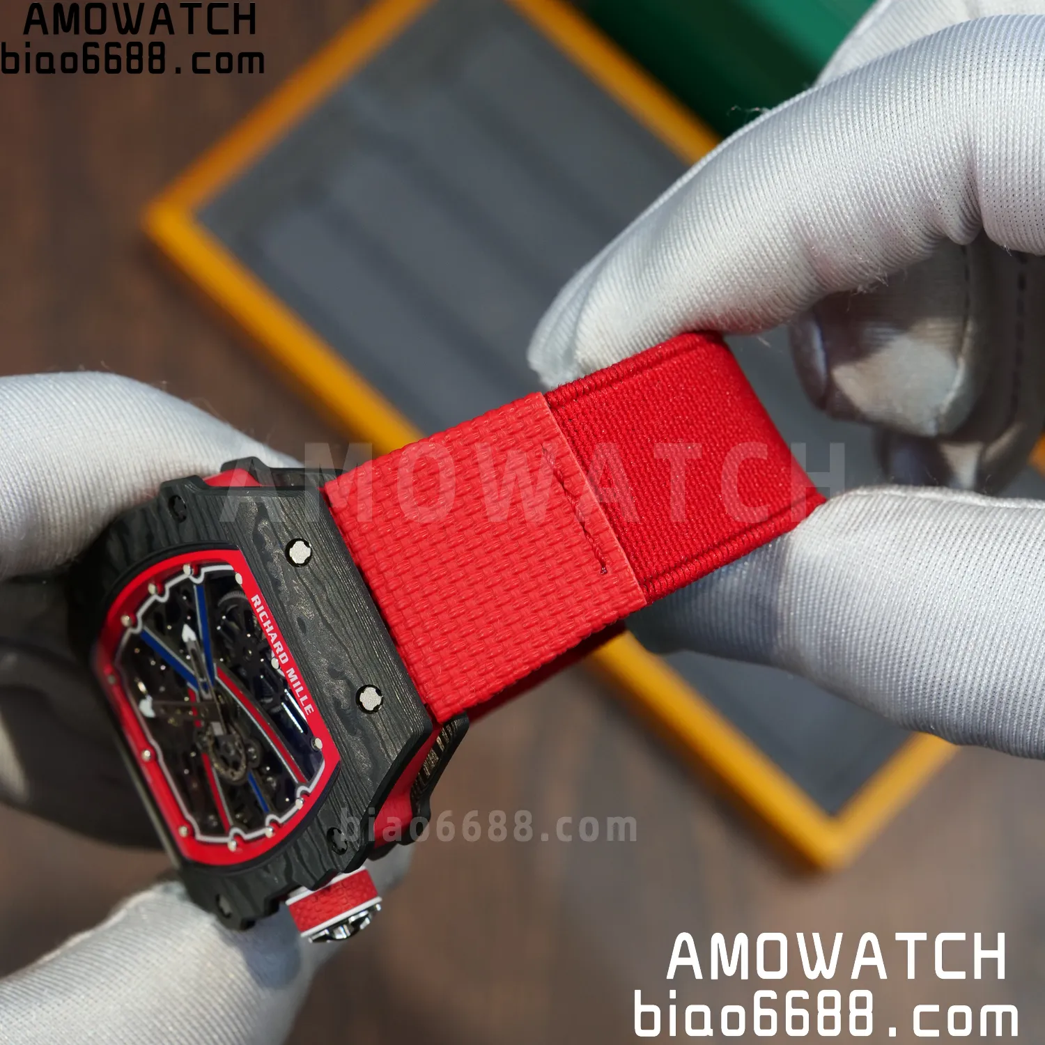 RICHARD MILLE RM67-02 Black NTPT Best Edition Norway Dial on Red Nylon strap CRMA7 Clone V9 71 76656b3e6e0693b AMO Watch