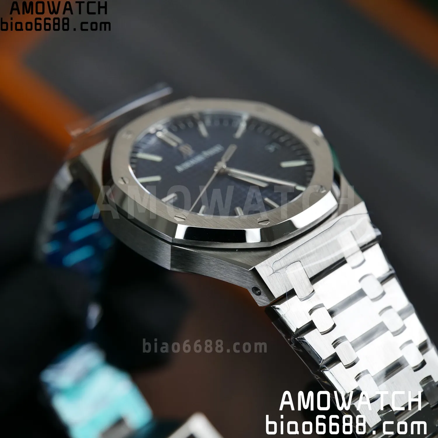 AP Royal Oak 41mm 15500 SS VSF1:1 Best Edition Blue Textured Dial on SS Bracelet A4302 Super Clone 88 775e9050dd41cfd AMO Watch