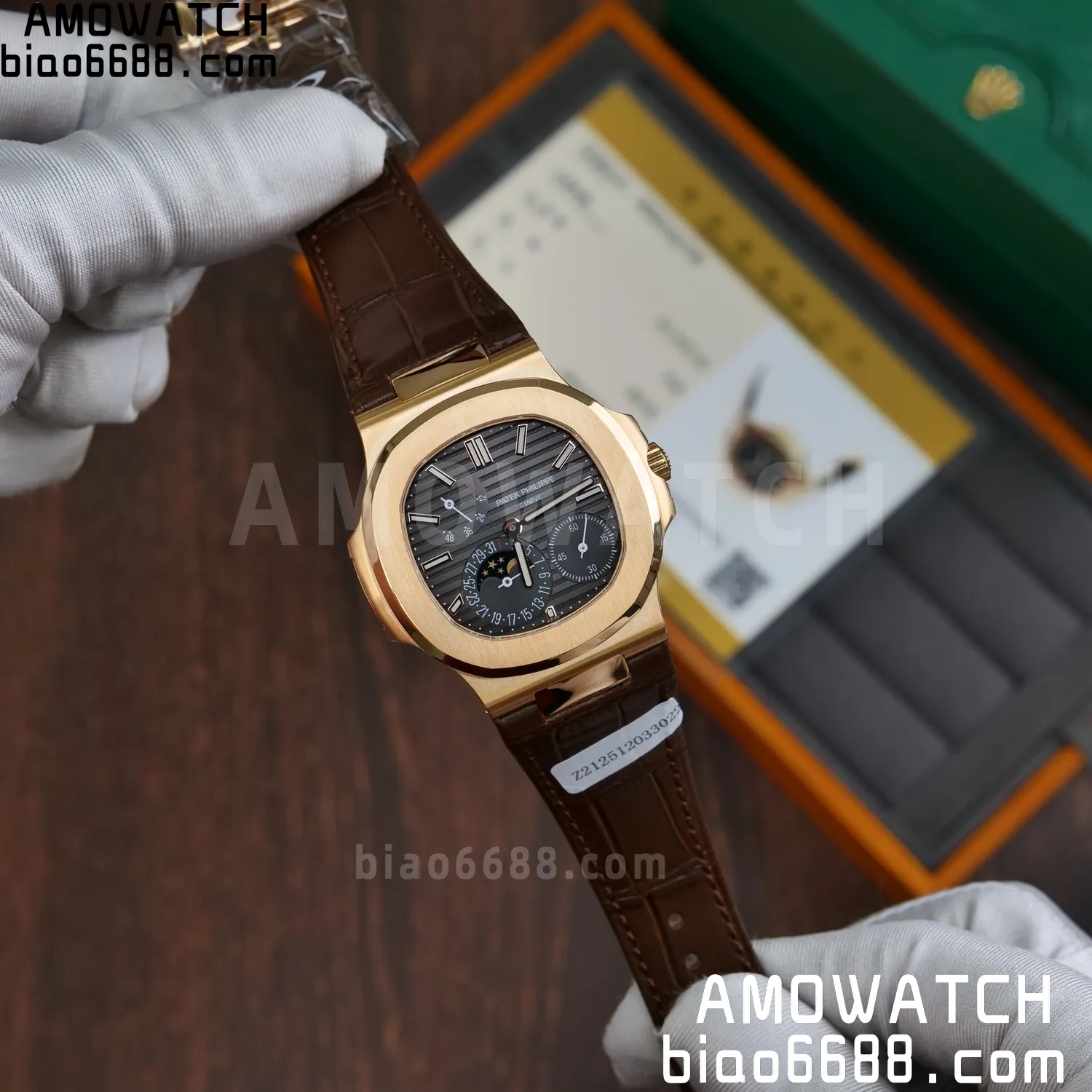 Custom Made PP Nautilus 5712 RG PPF 18K Real Rose Gold Plating 66 799ac2dd69739e2 AMO Watch