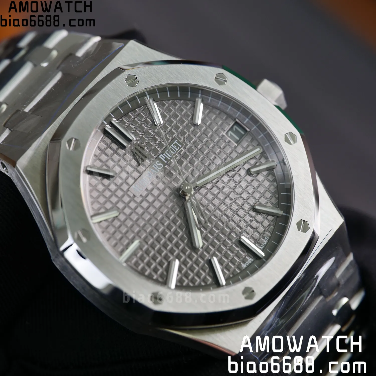 AP Royal Oak 41mm 15500 SS VSF1:1 Best Edition Grey Textured Dial on SS Bracelet A4302 Super Clone 66 7bdd1a29bdcad42 AMO Watch