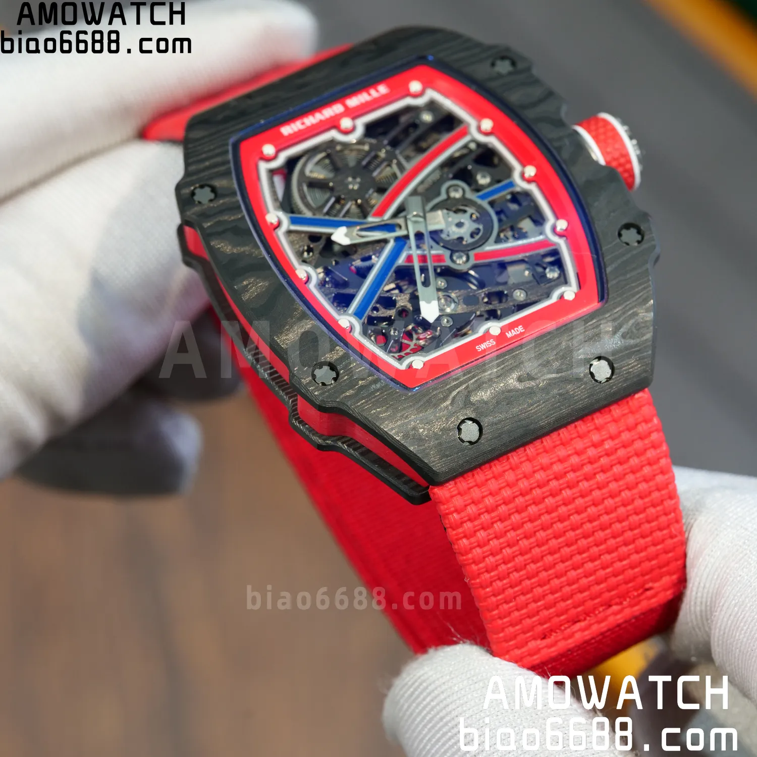 RICHARD MILLE RM67-02 Black NTPT Best Edition Norway Dial on Red Nylon strap CRMA7 Clone V9 76 7cc3d014bf2143b AMO Watch