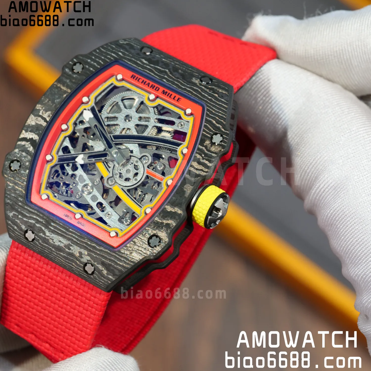 RICHARD MILLE RM67-02 Black NTPT Best Edition Spain Dial on Red Nylon strap CRMA7 Clone V9 86 7cdaa3eacce5bb1 AMO Watch