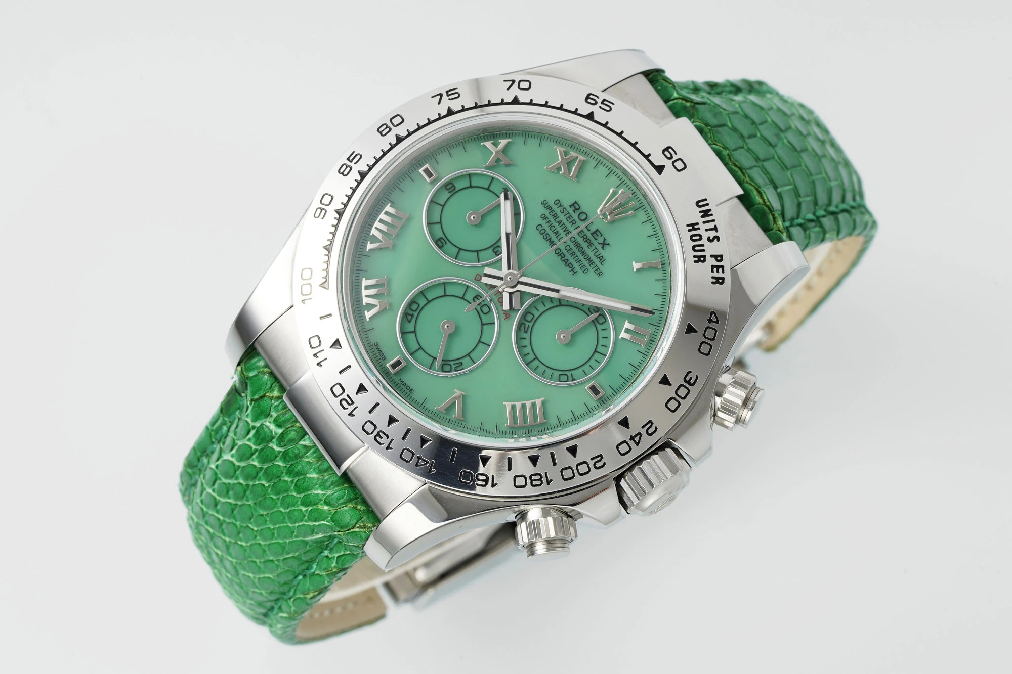 Rolex Daytona 116519 PPM Factory 1:1 Best Edition Green Roman Dial on Leather Strap 4130 20 7dcc1bef5097a8b AMO Watch