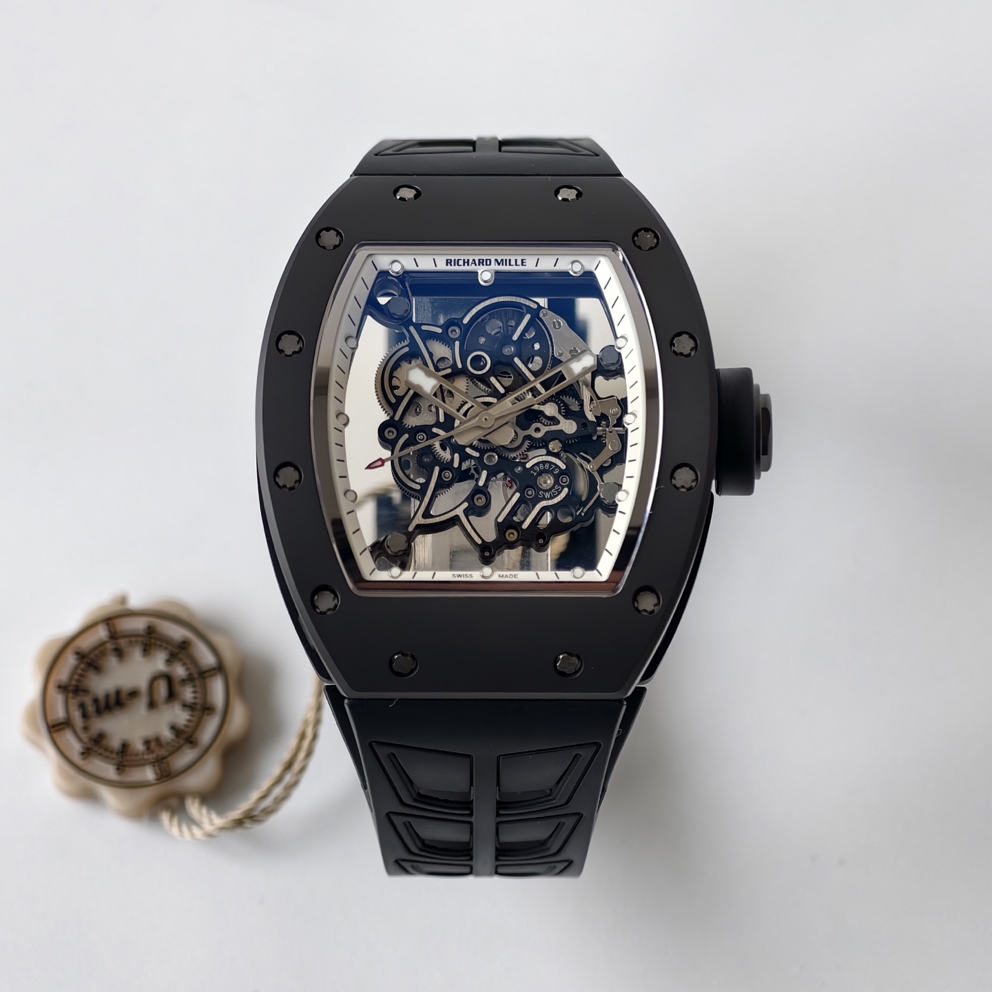 Richard Mille RM055 Black Ceramic UMI 1:1 Best Edition on White Inner Bezel on Shark Rubber Strap RMUL2 Free Sprung 19 804b1c2978e3ba0 1 AMO Watch