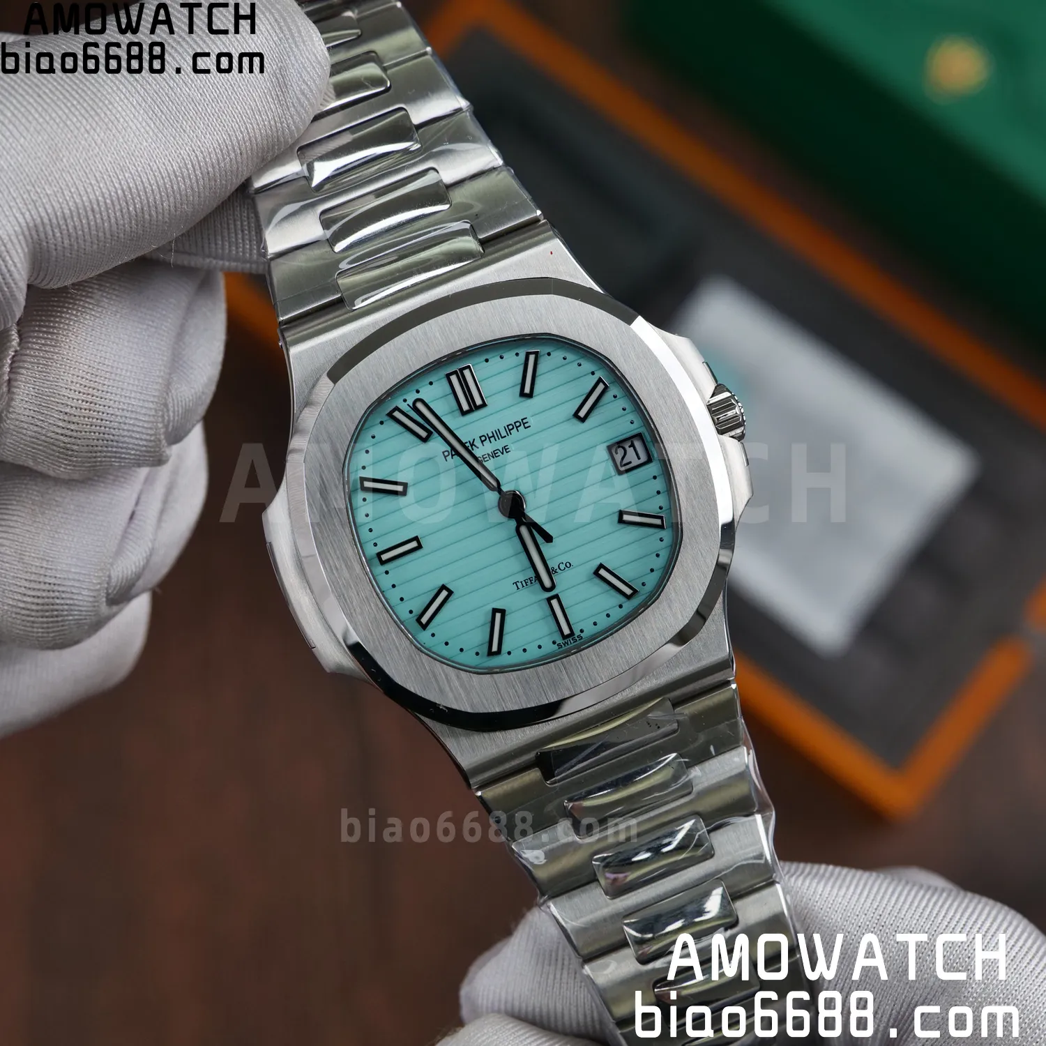 Custom Made PP Nautilus 5711 Tiffany Modified content :SW factory Tiffany Dial 、SW Pointer、DEEP crystal 66 84461862bd75e91 阿默表行AmoWatch