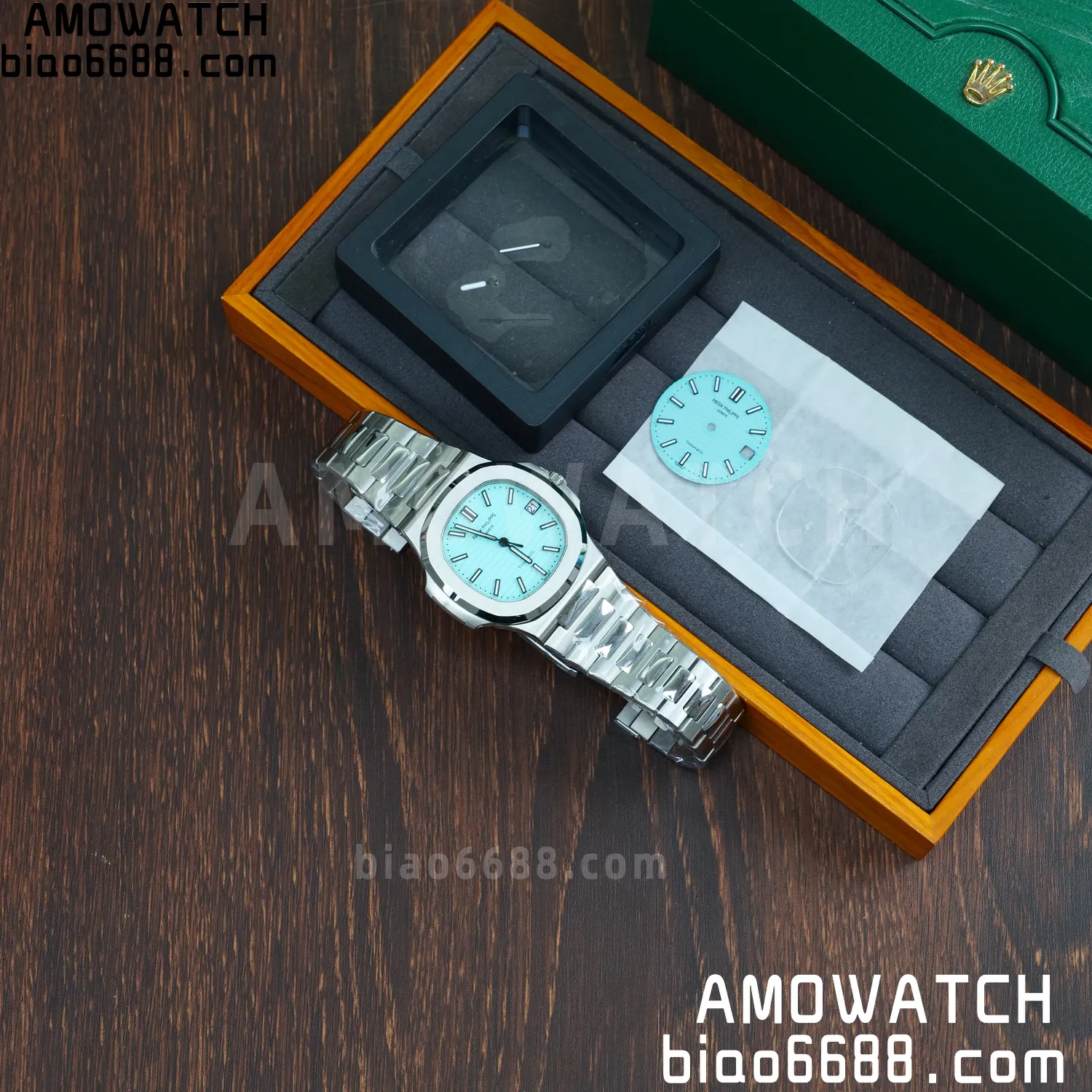 Custom Made PP Nautilus 5711 Tiffany Modified content :SW factory Tiffany Dial 、SW Pointer、DEEP crystal 63 8501a4ebe8fa7c0 阿默表行AmoWatch