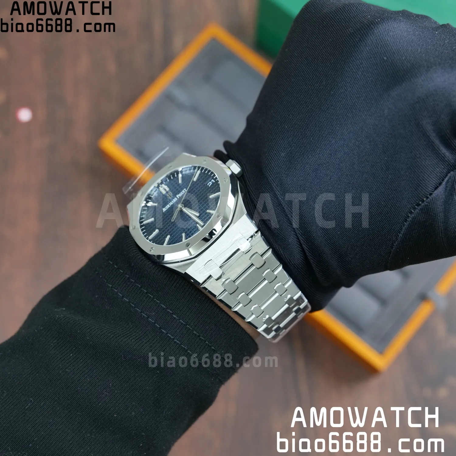 AP Royal Oak 41mm 15500 SS VSF1:1 Best Edition Blue Textured Dial on SS Bracelet A4302 Super Clone 108 8669ad86c4de63a AMO Watch